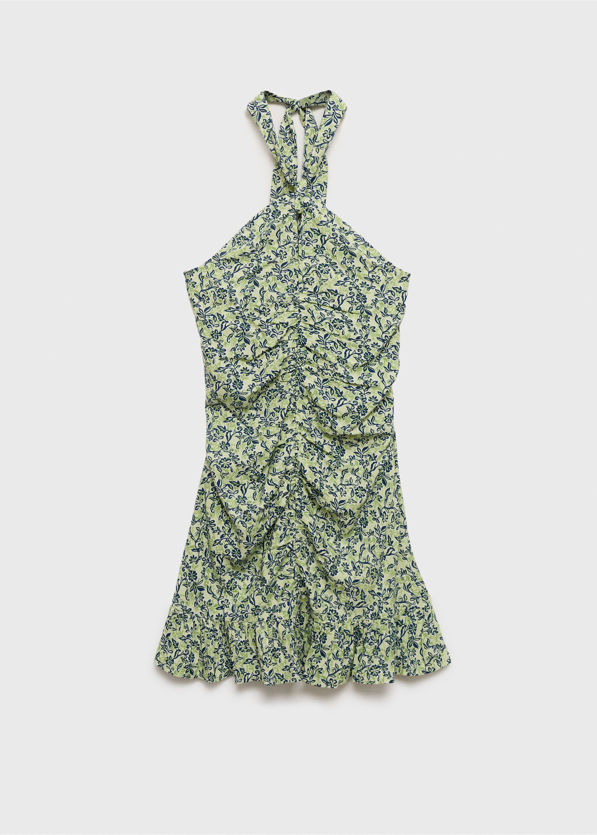 Neckholderkleid mit floralem Muster - Artikel ohne Model, Pastellgrün. Ref: 17083274-00.