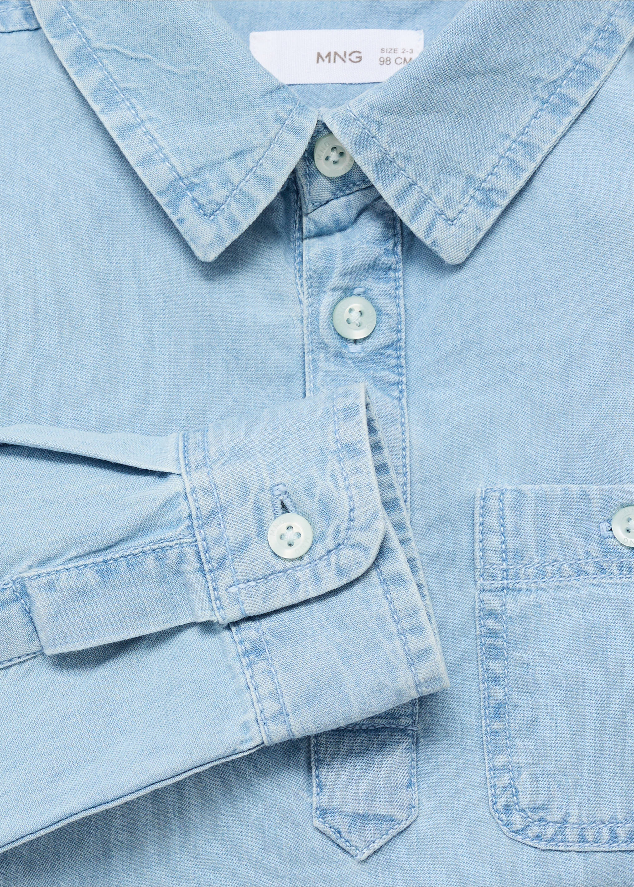 Chemise jean poche - Détail de l'article 8, Bleu clair. Ref: 17083275-00.