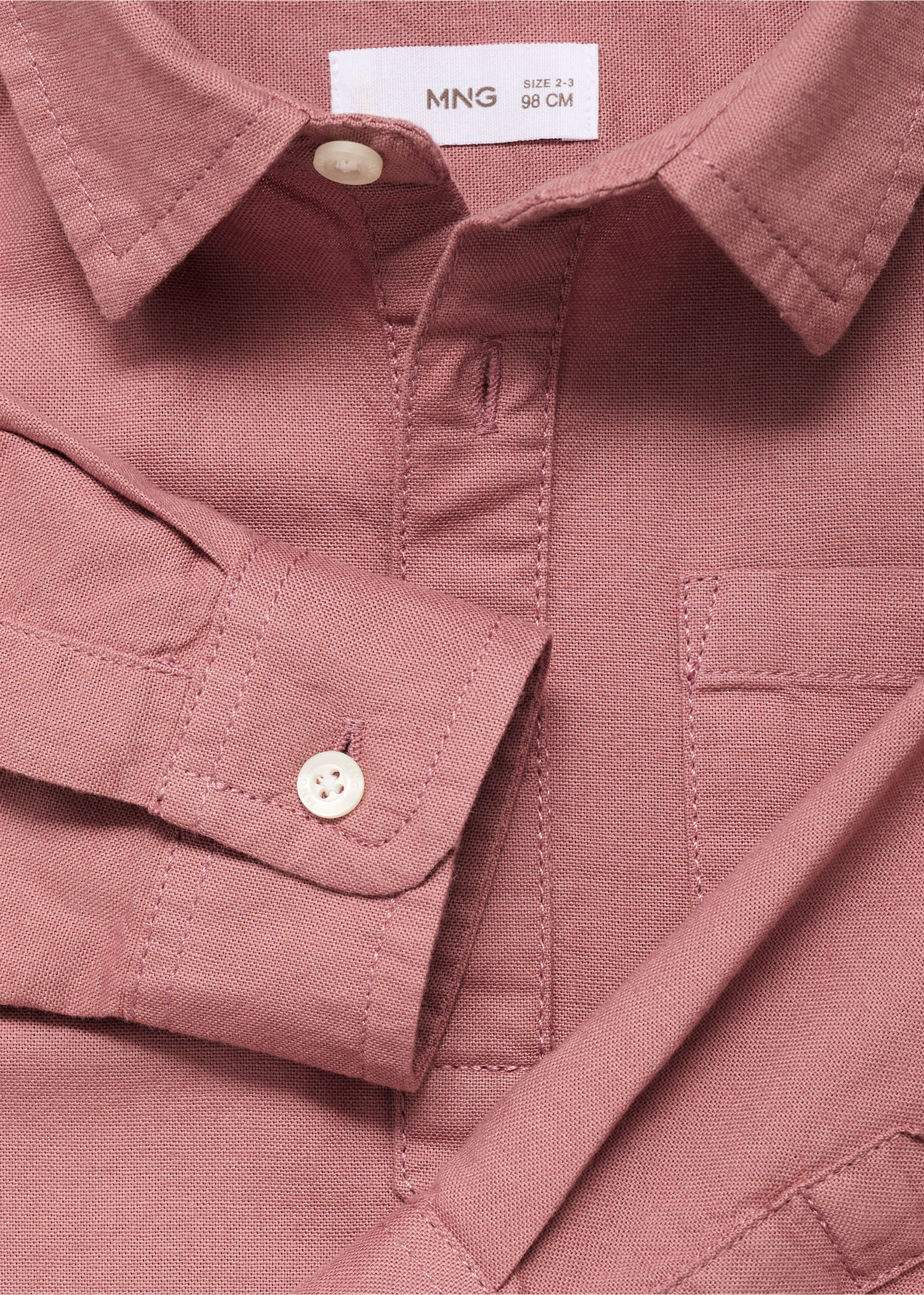 Chemise coton col polo - Détail de l'article 8, Lie de vin. Ref: 17083276-00.
