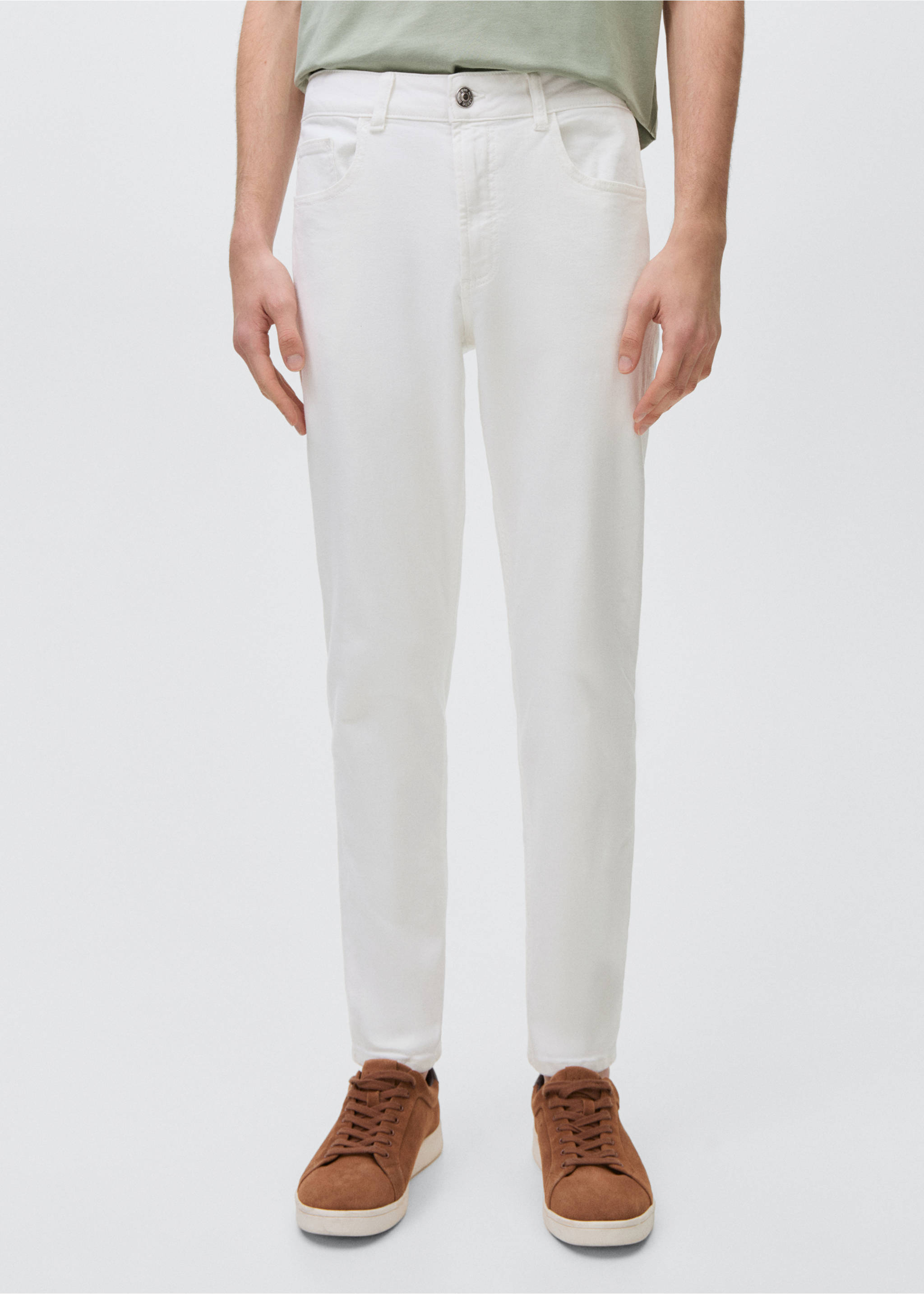 Straight fit jeans - Prikaz srednjeg dijela, Bijela. Ref: 17083278-00.