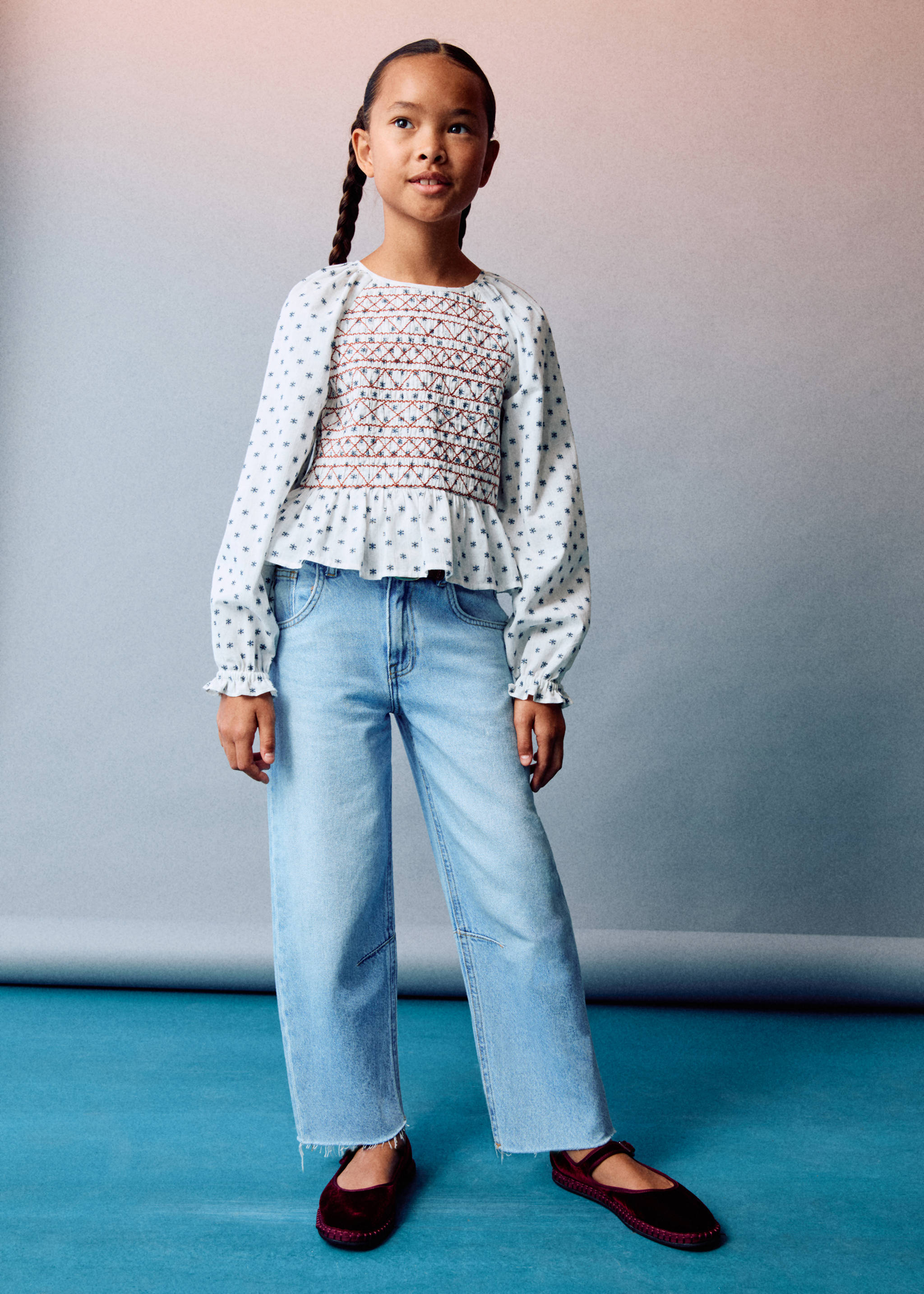 Embroidered printed blouse - Details of the article 6