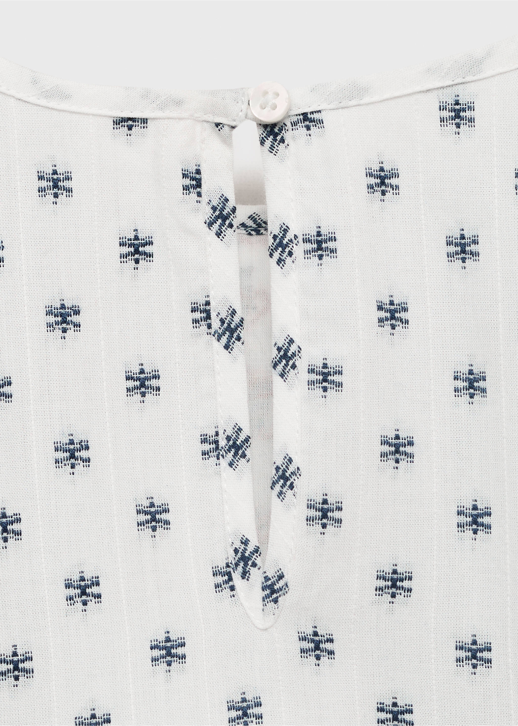 Embroidered printed blouse - Details of the article 0, Ecru. Ref: 17083280-00.