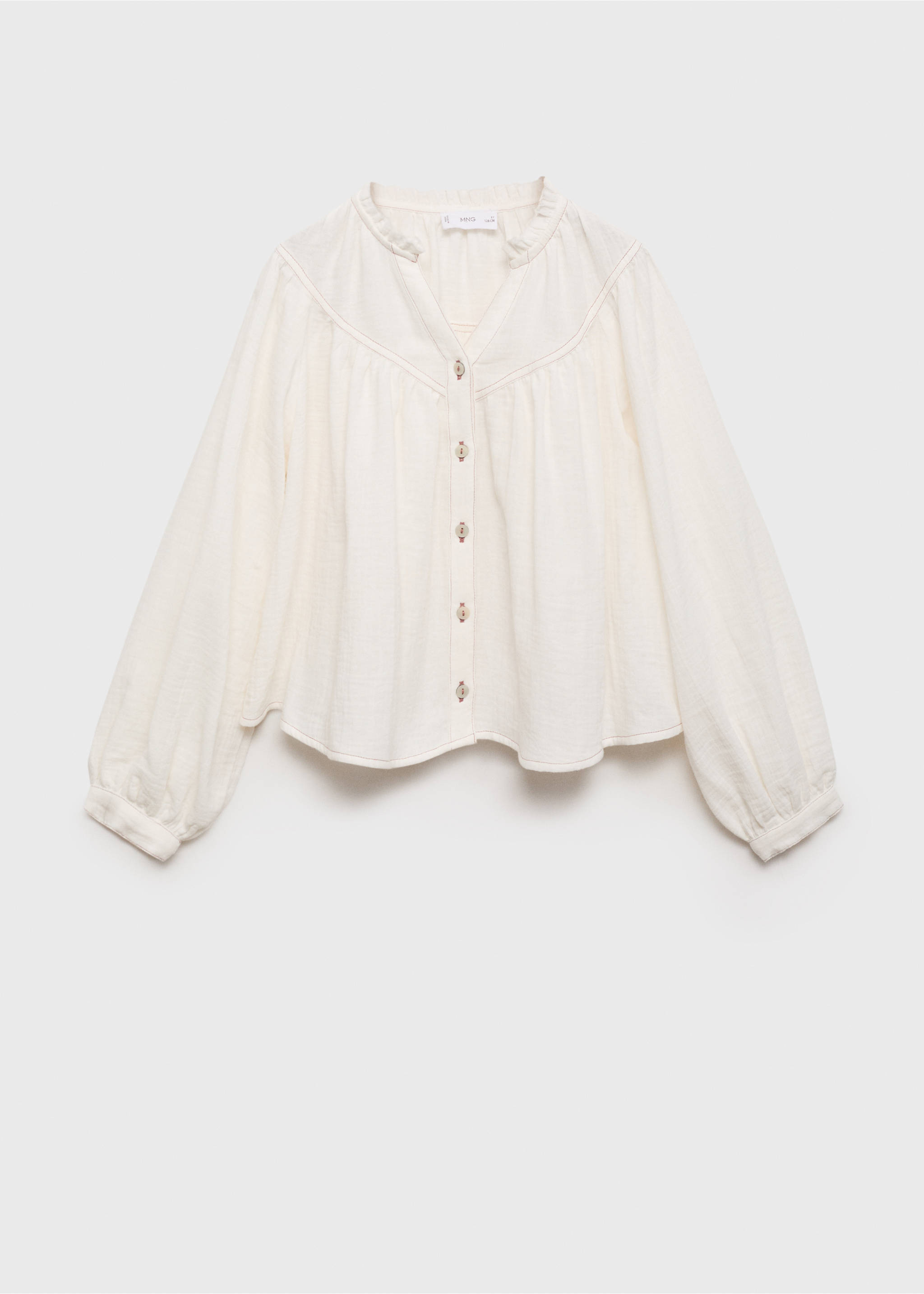 Puffed sleeves shirt - Article without model, Ecru. Ref: 17083282-00.