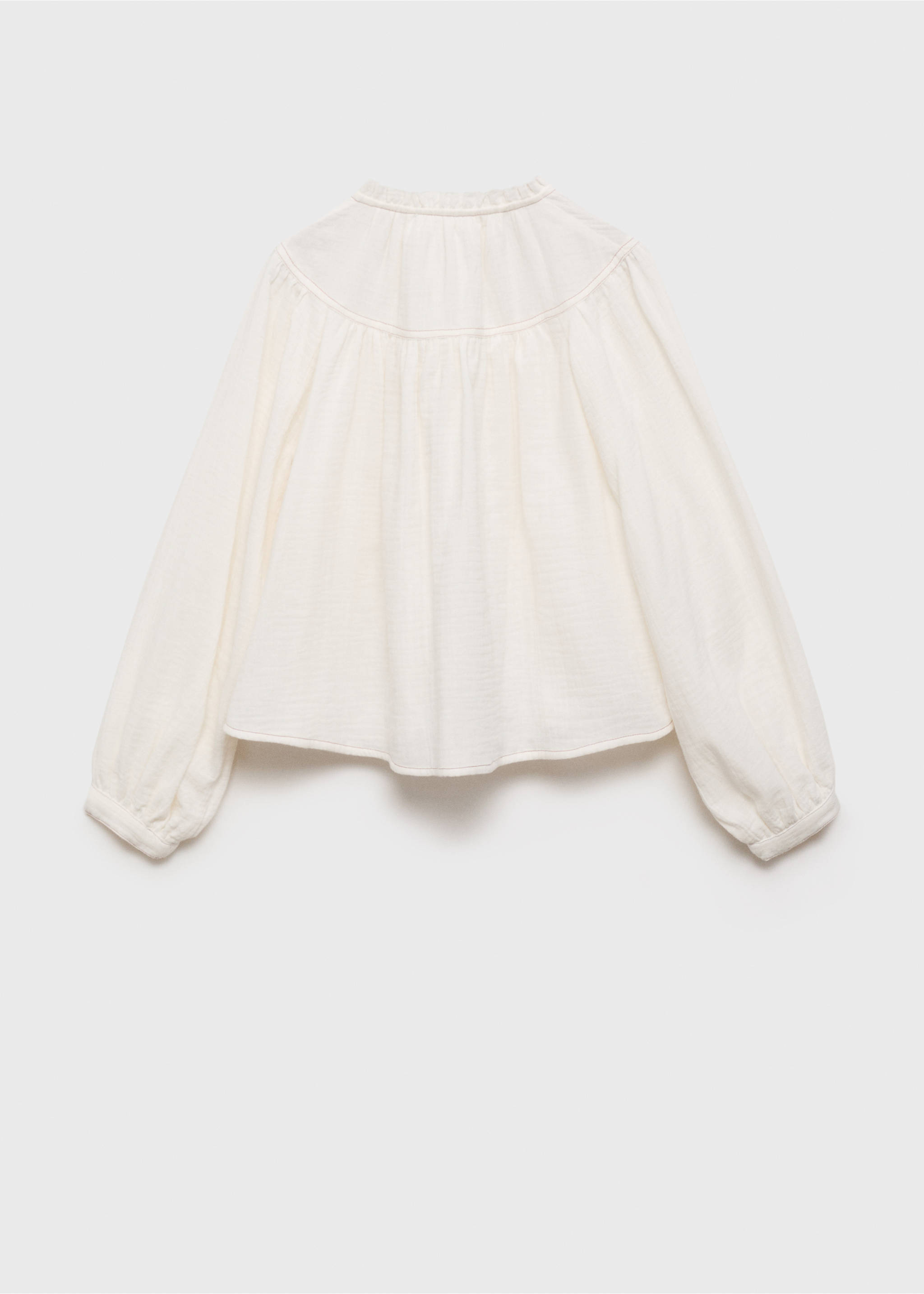 Puffed sleeves shirt - Reverse of the article, Ecru. Ref: 17083282-00.