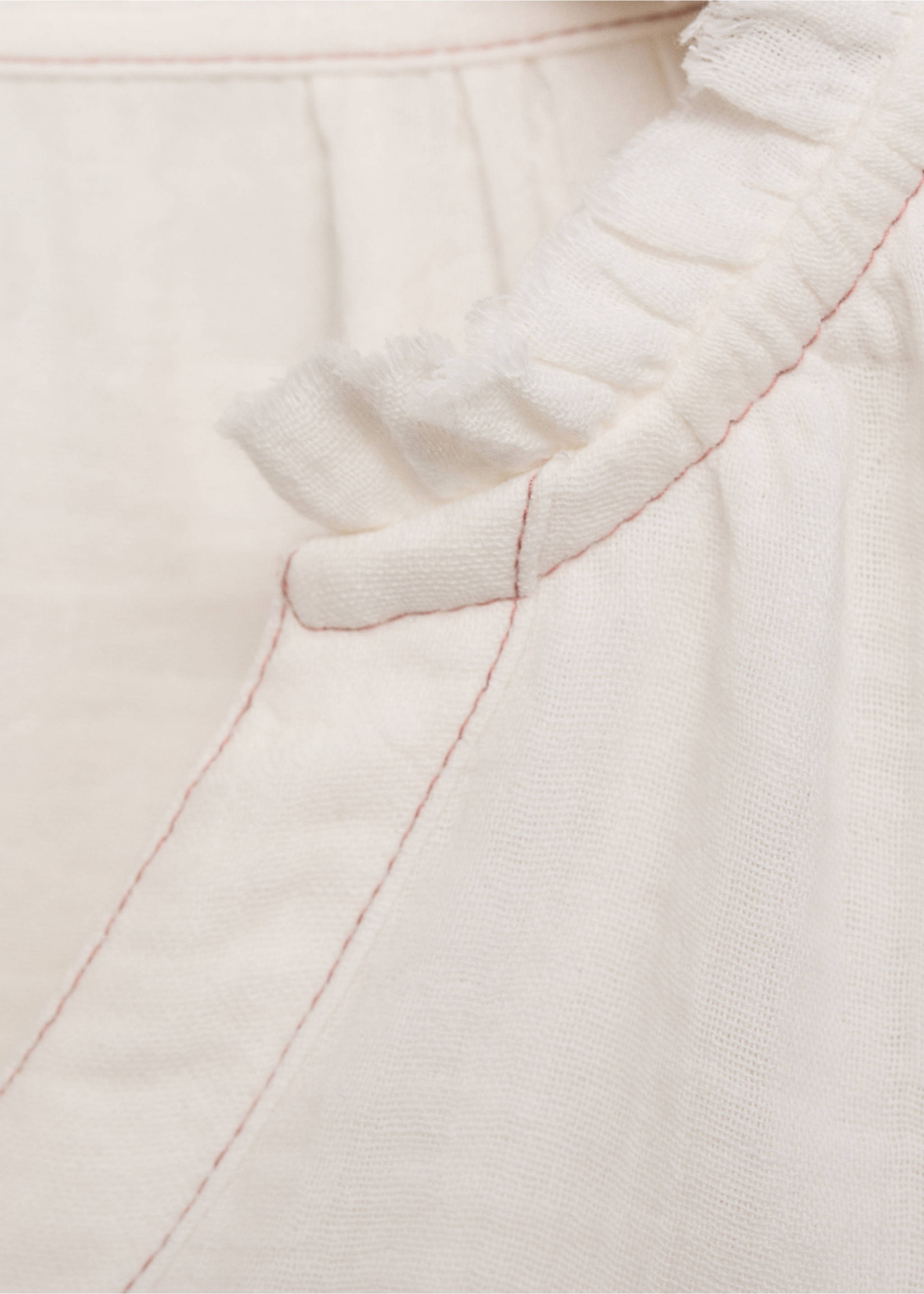 Puffed sleeves shirt - Details of the article 8, Ecru. Ref: 17083282-00.