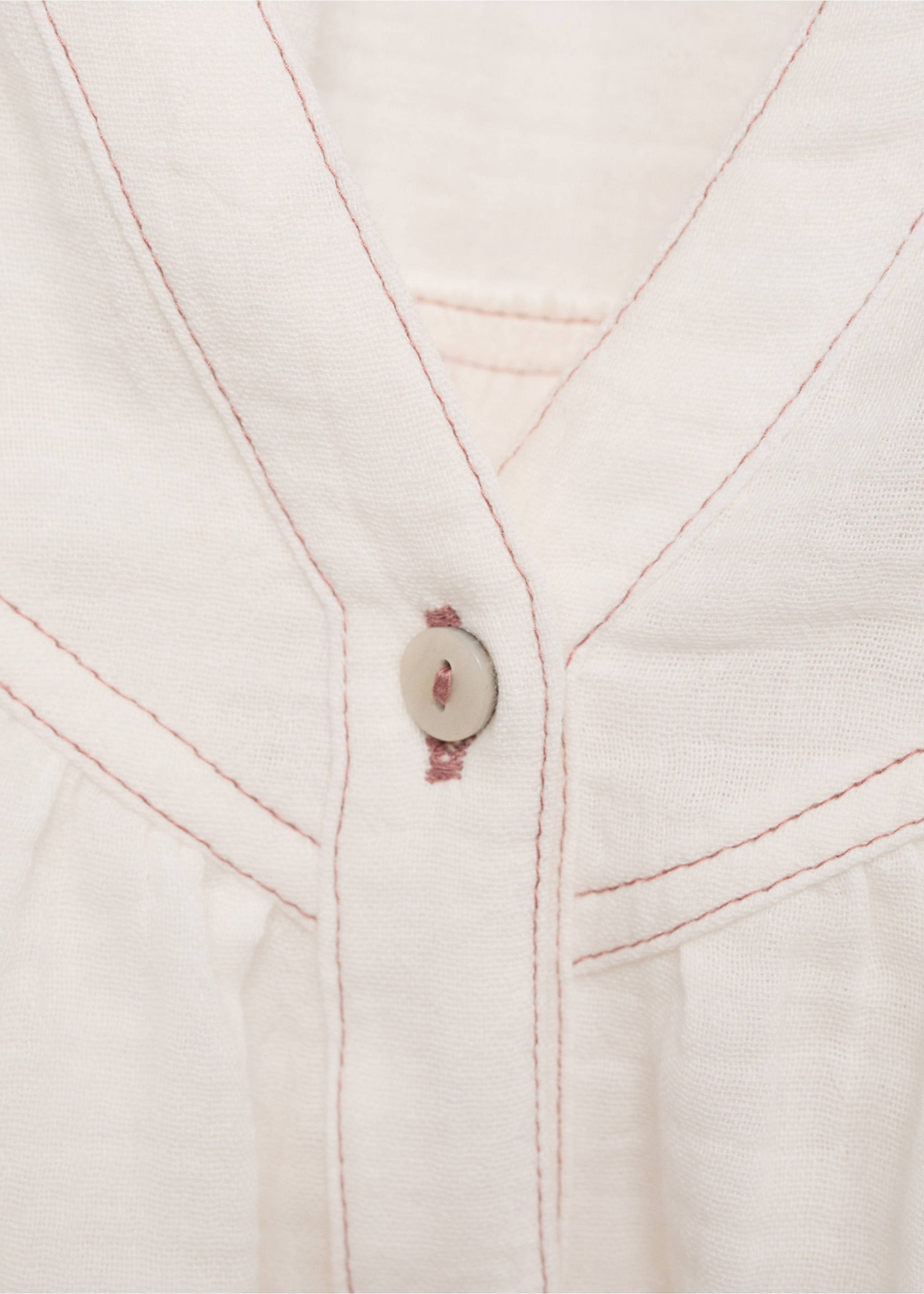 Puffed sleeves shirt - Details of the article 0, Ecru. Ref: 17083282-00.