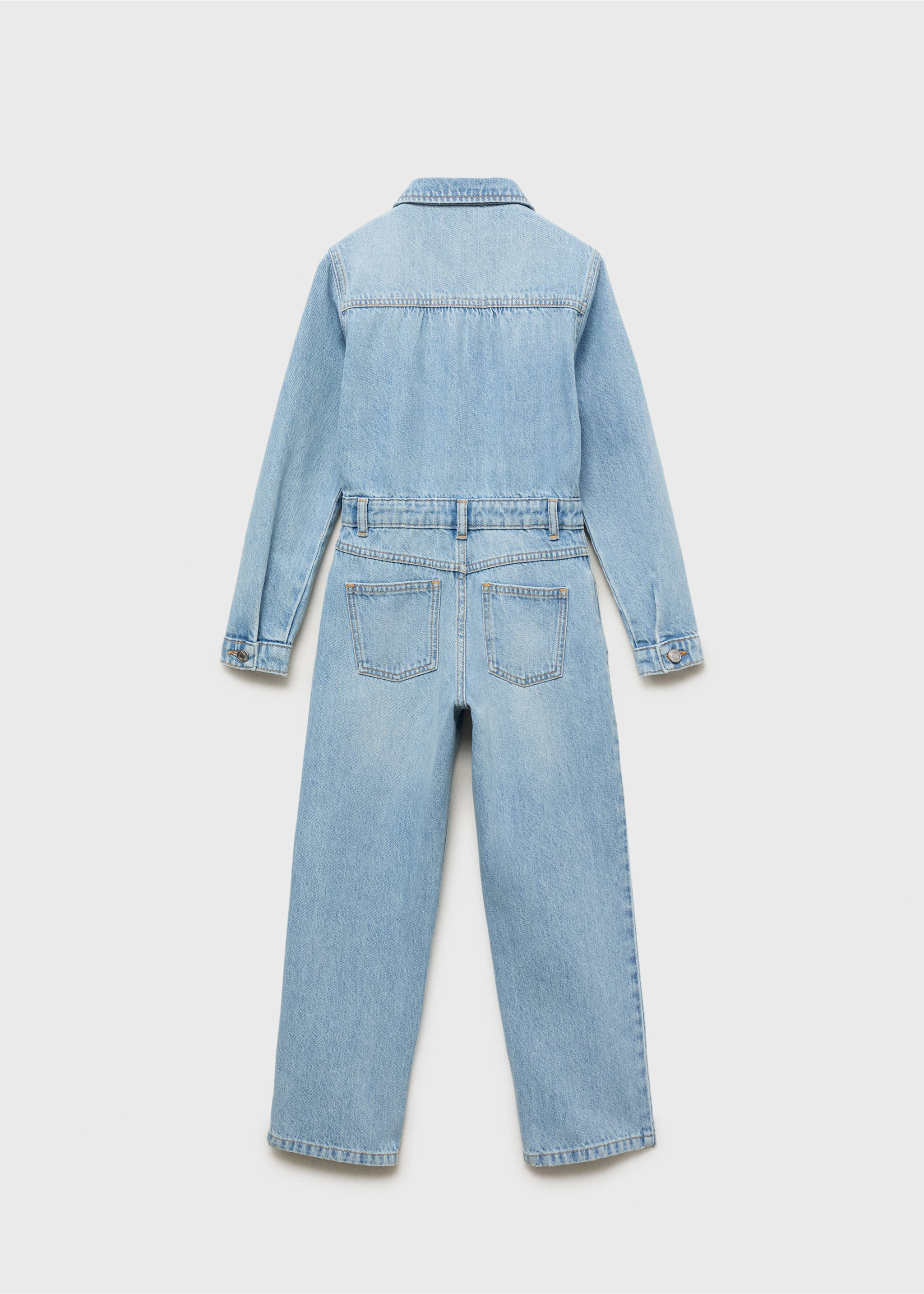 Long denim jumpsuit - Reverse of the article, Light Blue. Ref: 17083283-00.