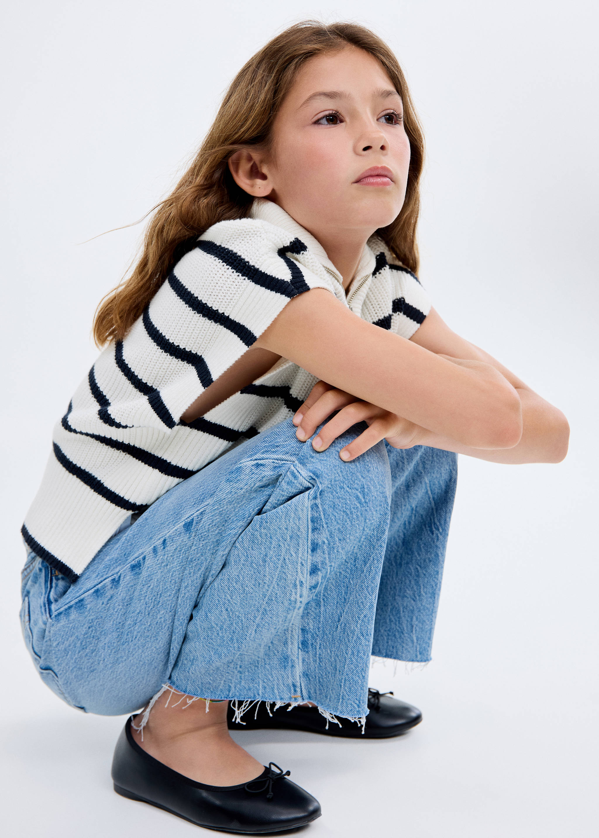 Perkins-neck knitted waistcoat - Medium plane