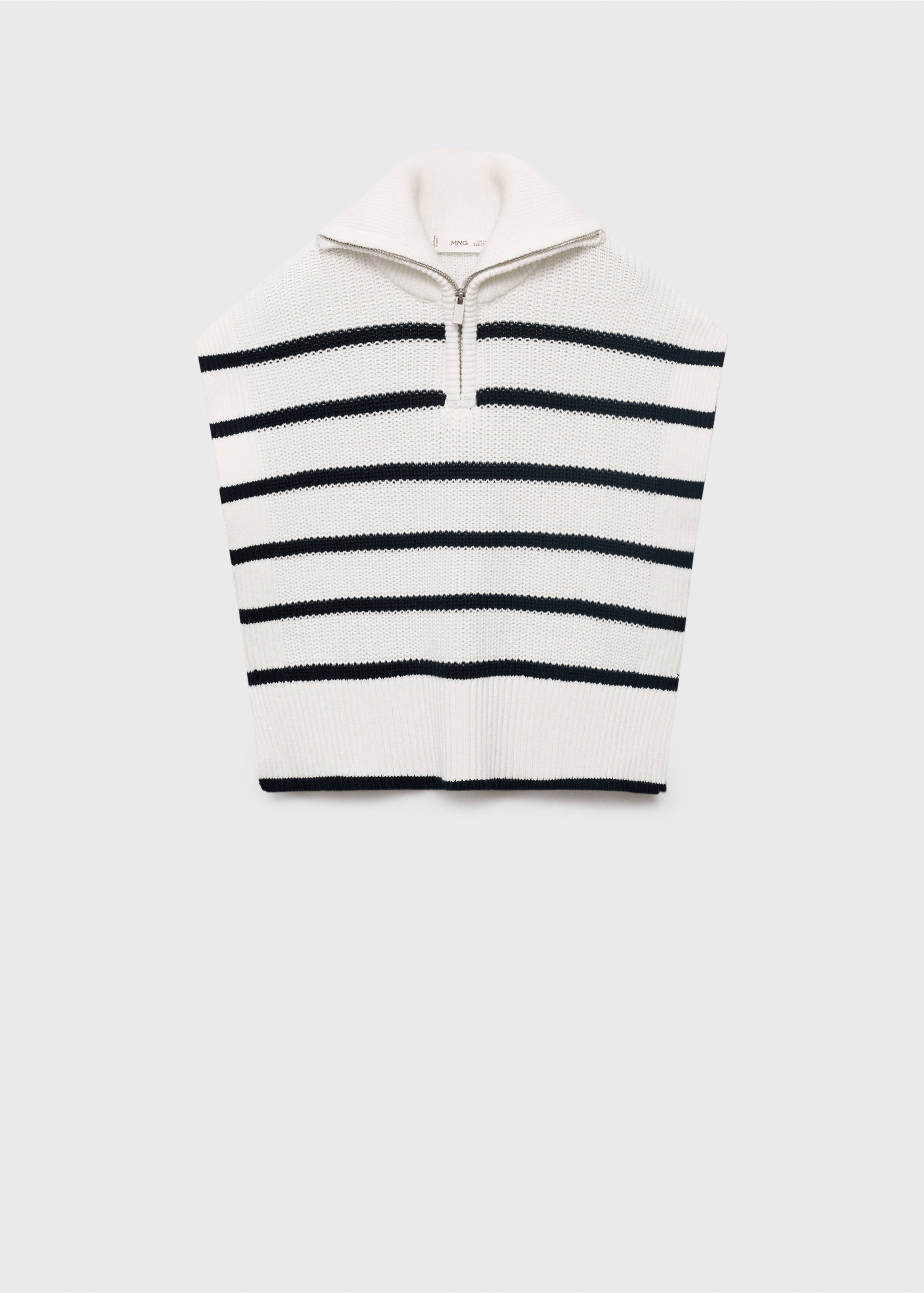 Perkins-neck knitted waistcoat - Article without model, Off White. Ref: 17083287-00.