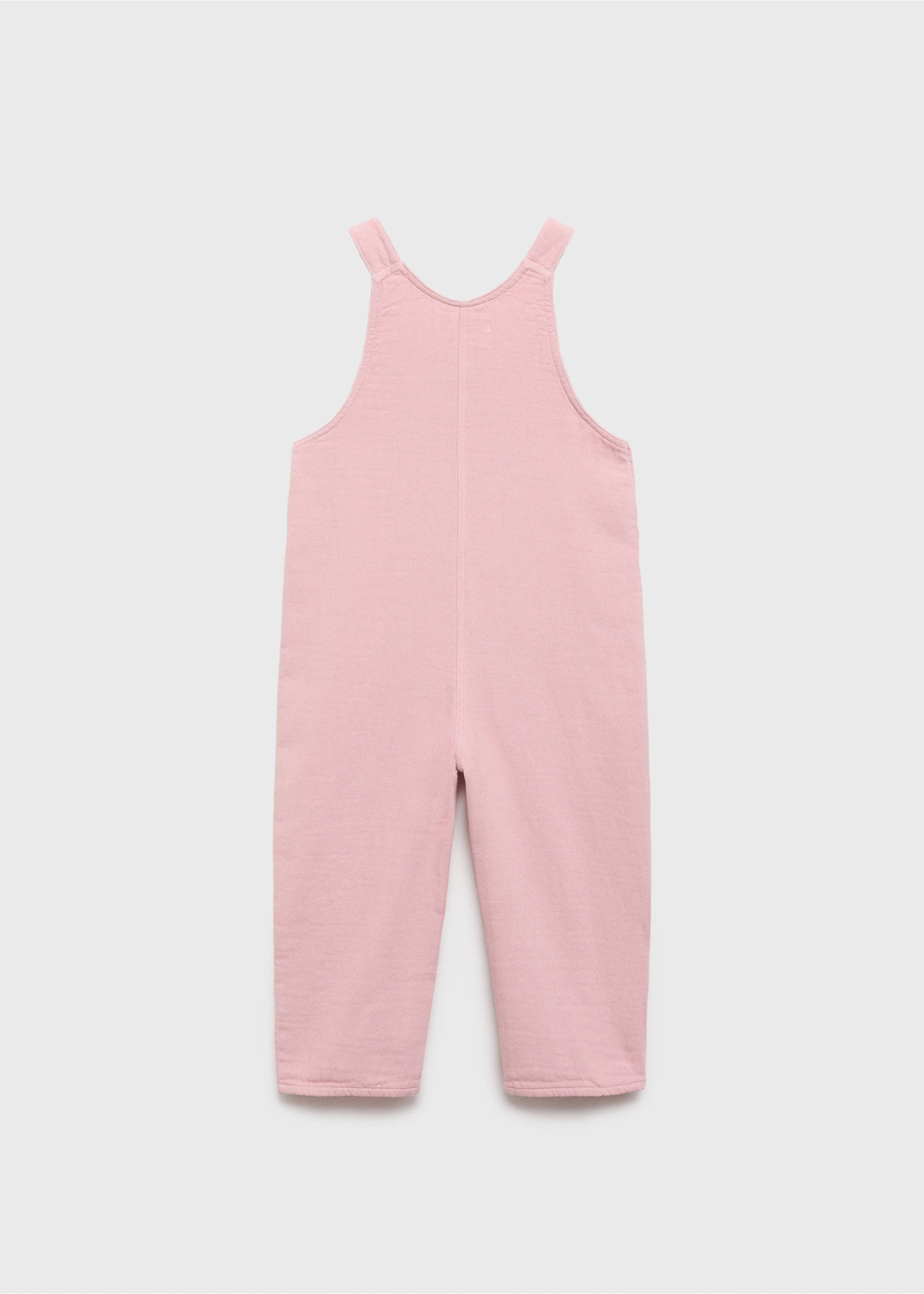 Long cotton dungarees - Reverse of the article, Cherry. Ref: 17083290-00.