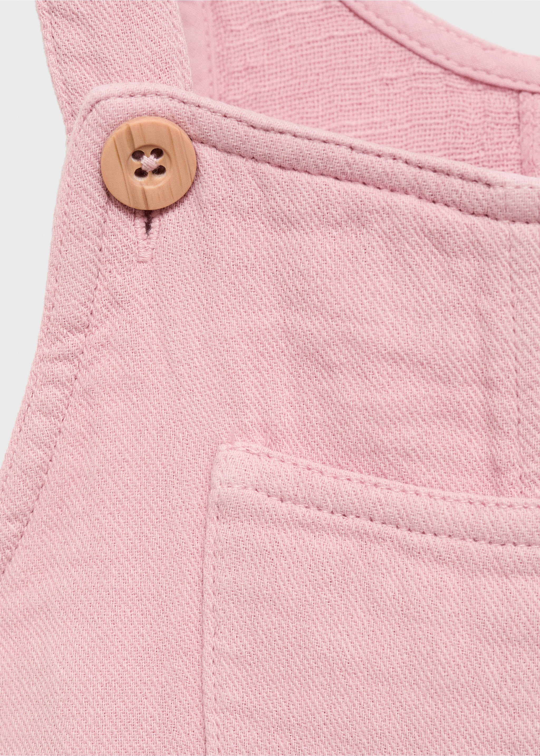 Long cotton dungarees - Details of the article 8, Cherry. Ref: 17083290-00.