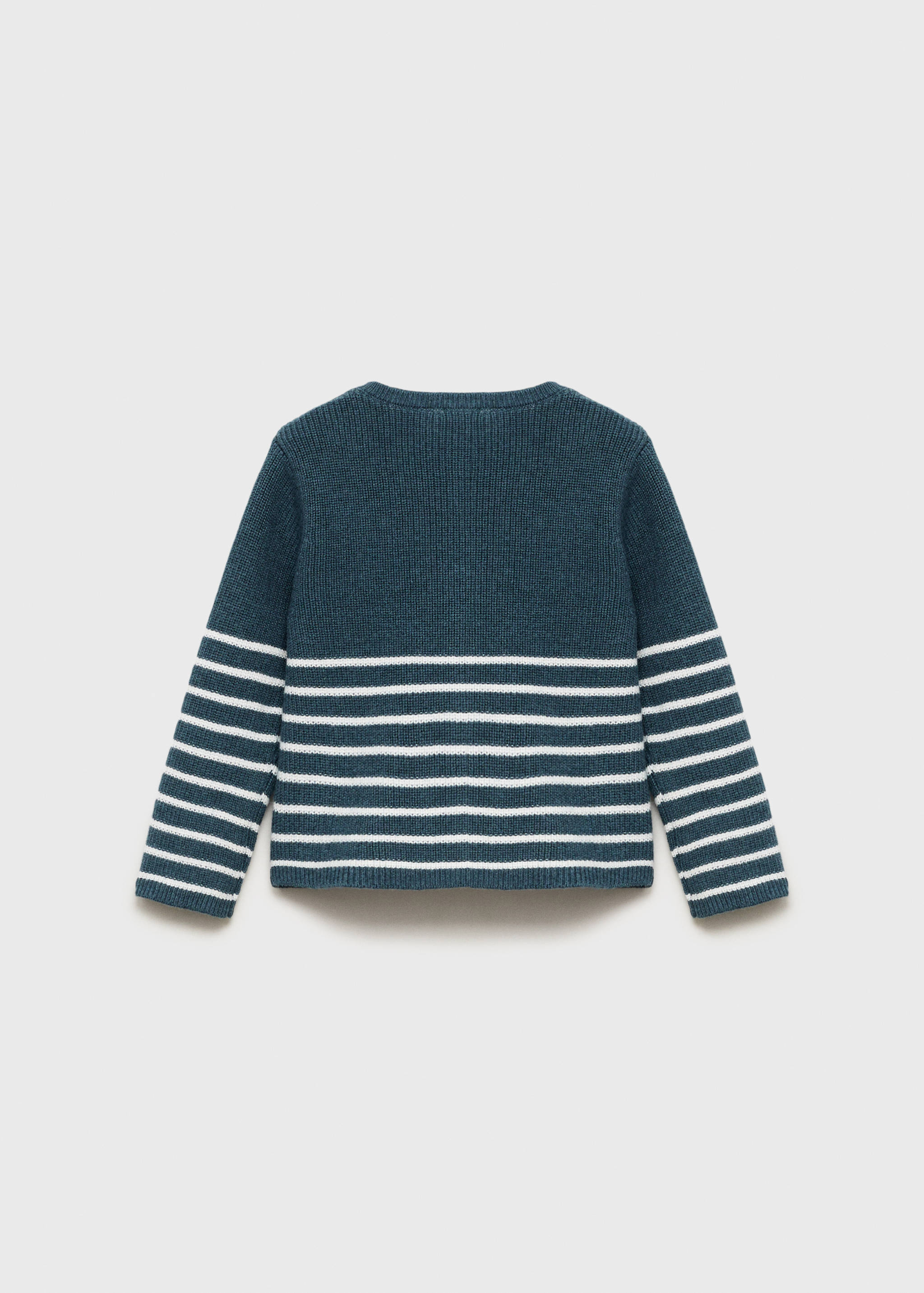 Strickcardigan mit Streifenmuster - Rückseite des Artikels