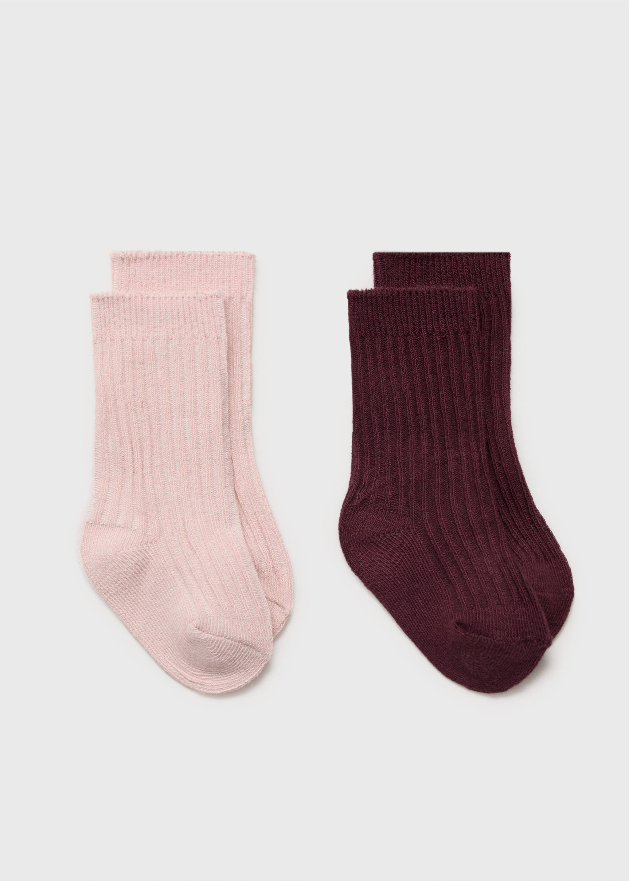 Zweierpack gerippte Socken - Artikel ohne Model, Bordeaux. Ref: 17083292-00.