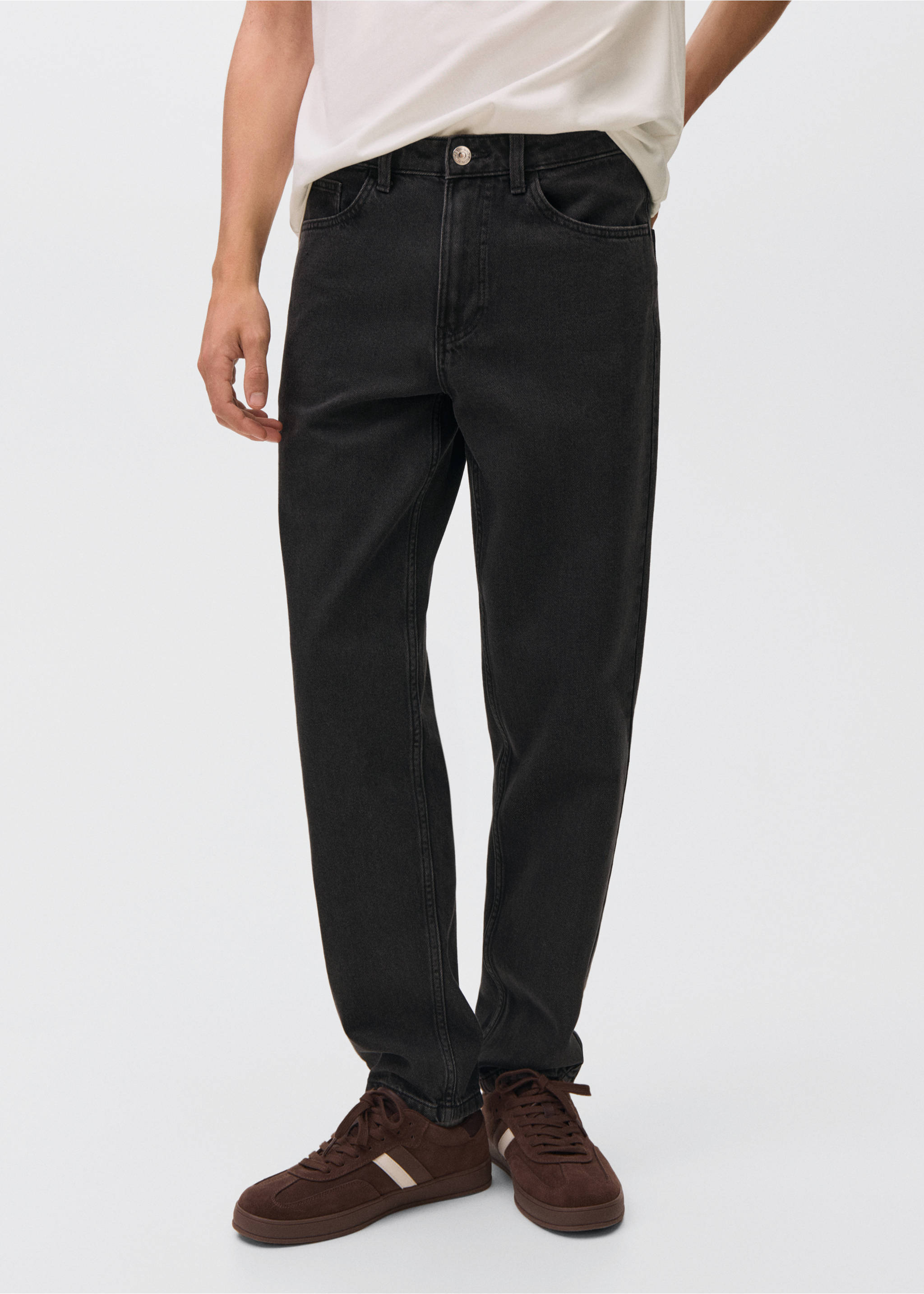 Straight jeans - Medium plane, Black denim. Ref: 17083296-00.