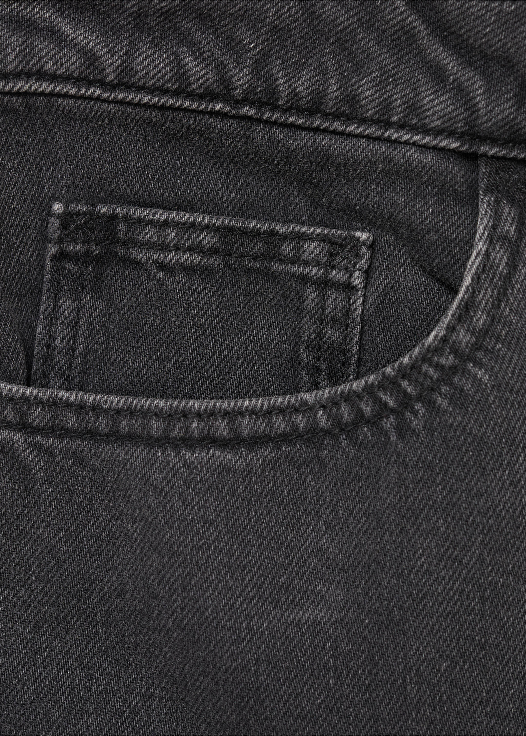 Straight jeans - Details of the article 0, Black denim. Ref: 17083296-00.