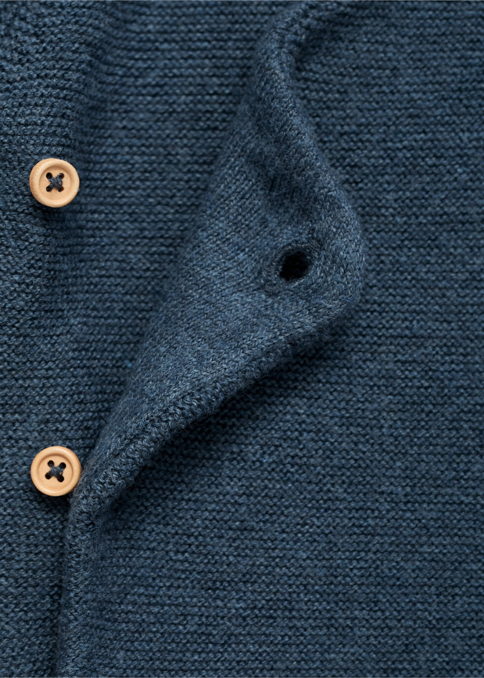Knit hood cardigan - Details of the article 0, Petrol Blue. Ref: 17083302-00.