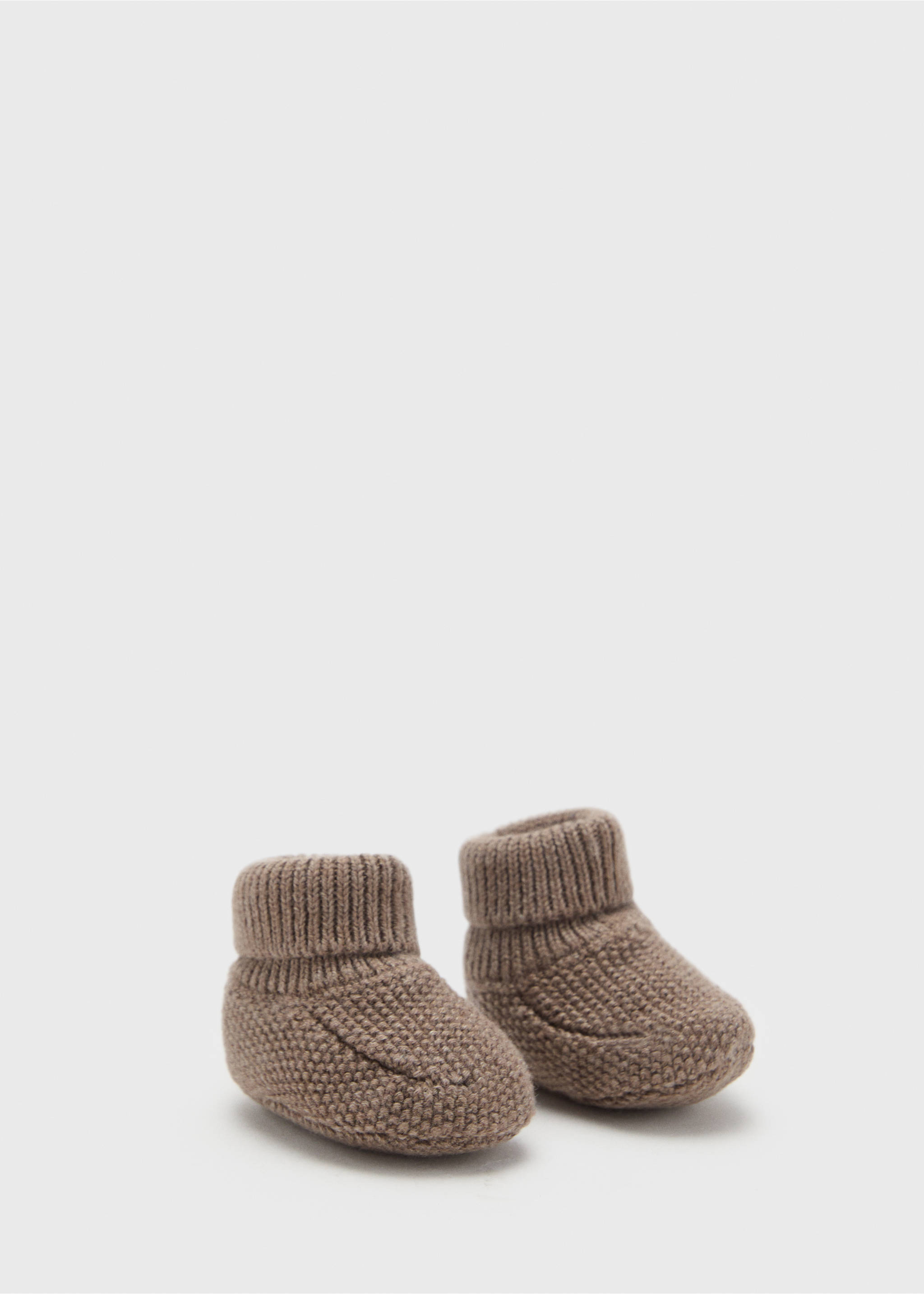 Knit bootees - Reverse of the article, Medium Brown. Ref: 17083305-00.
