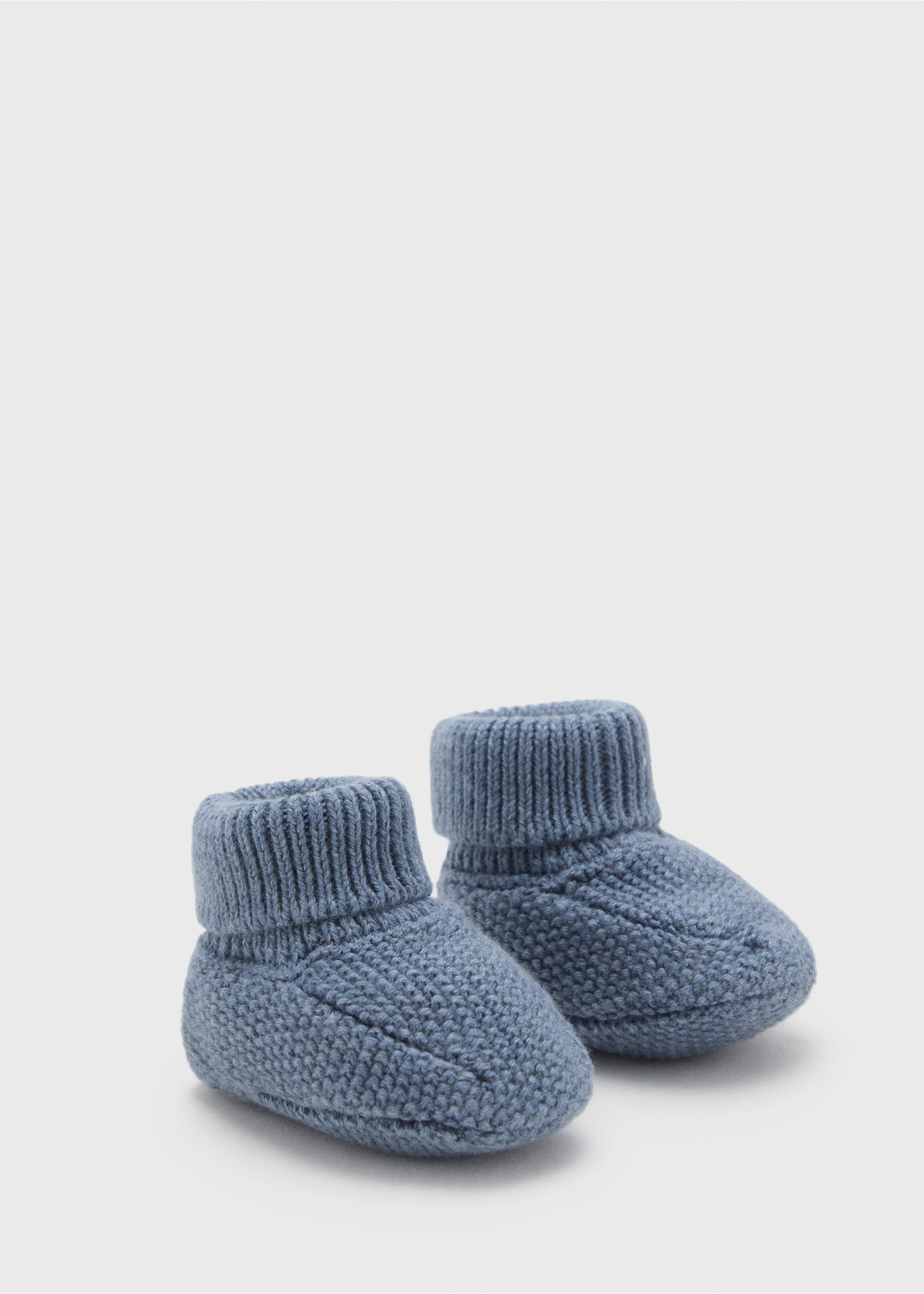 Knit bootees - Reverse of the article, Blue. Ref: 17083305-00.
