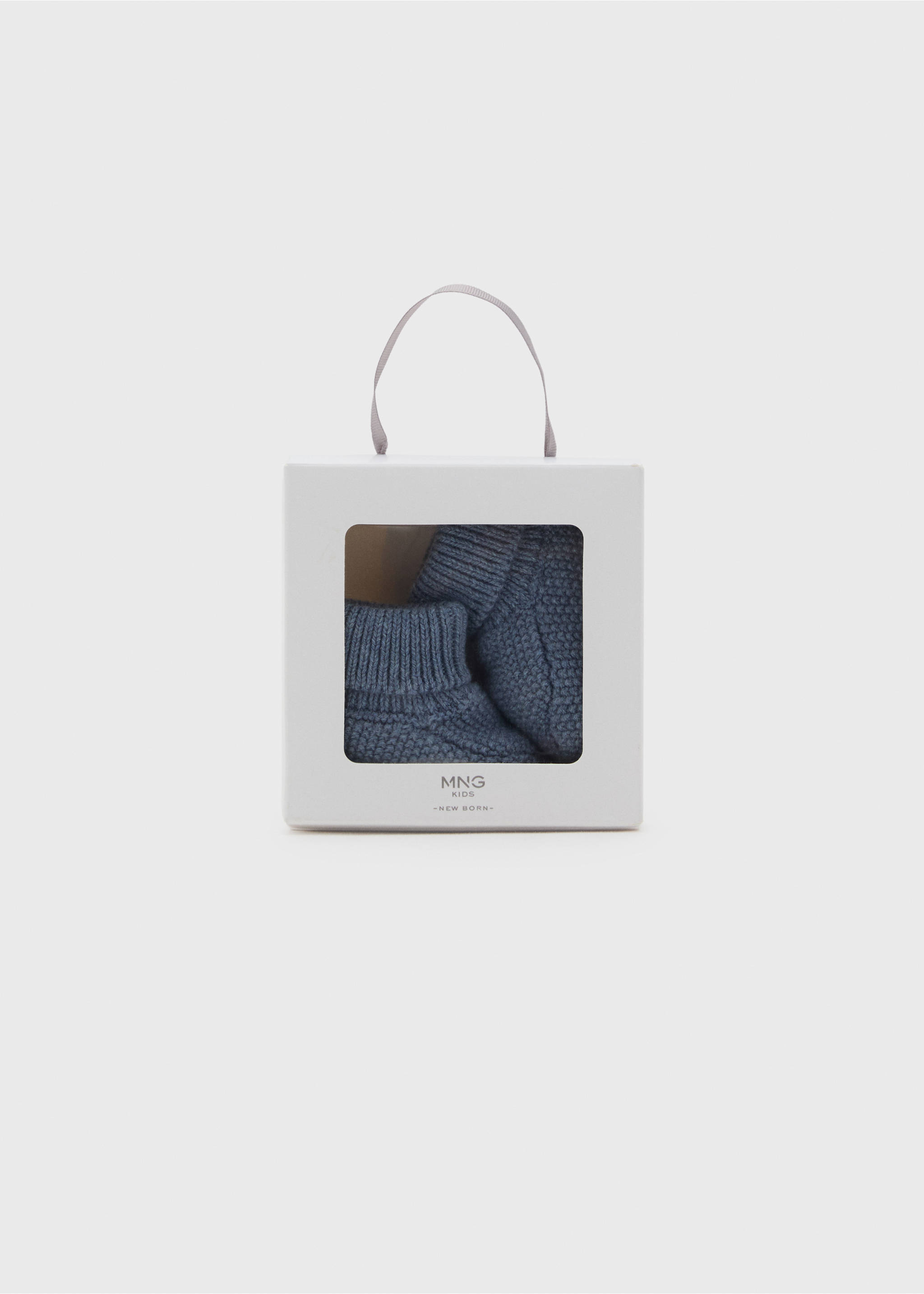 Knit bootees - Details of the article 0, Blue. Ref: 17083305-00.