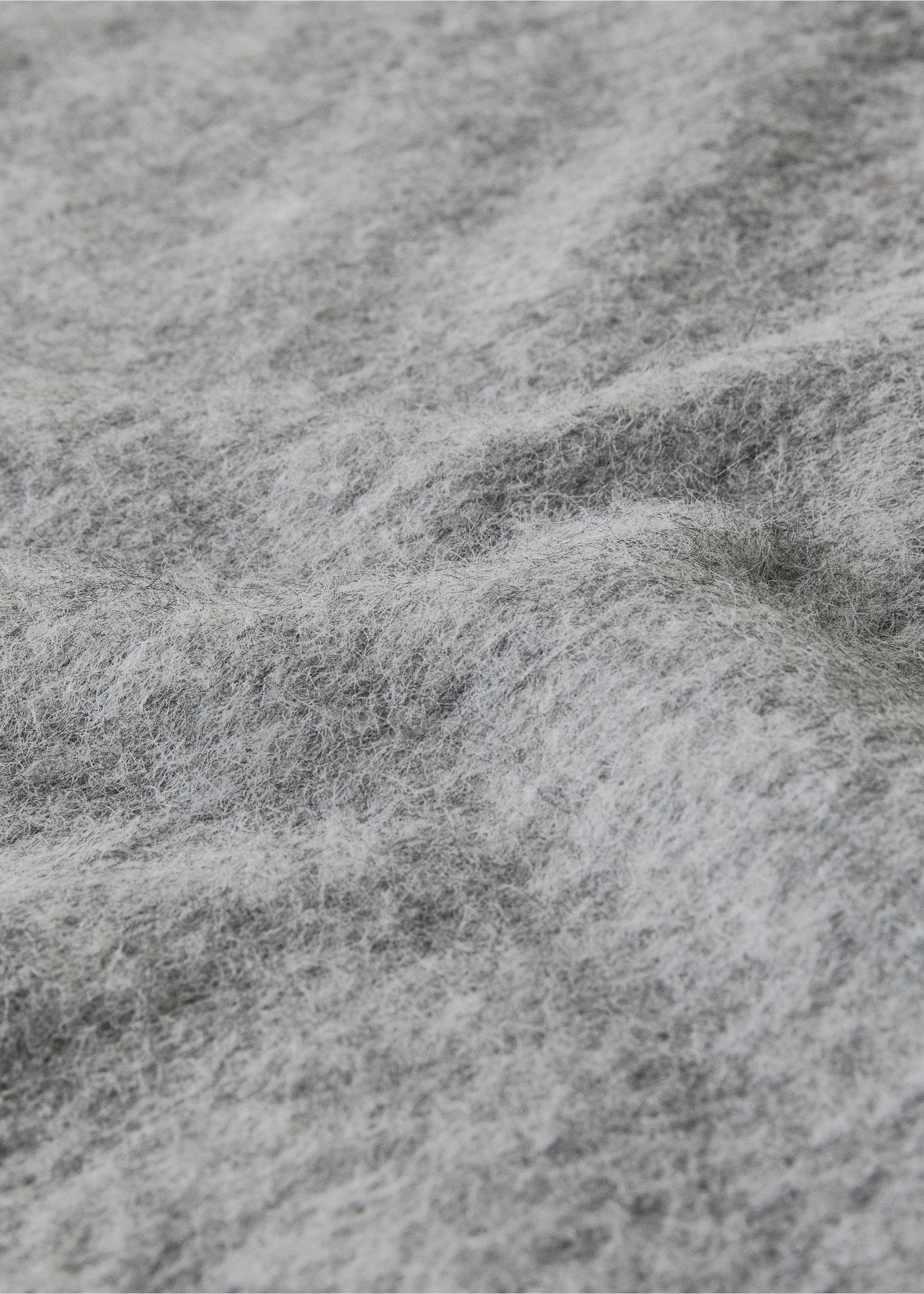 Carded wool blend melange throw - Details of the article 2, Grey. Ref: 17083316-00.