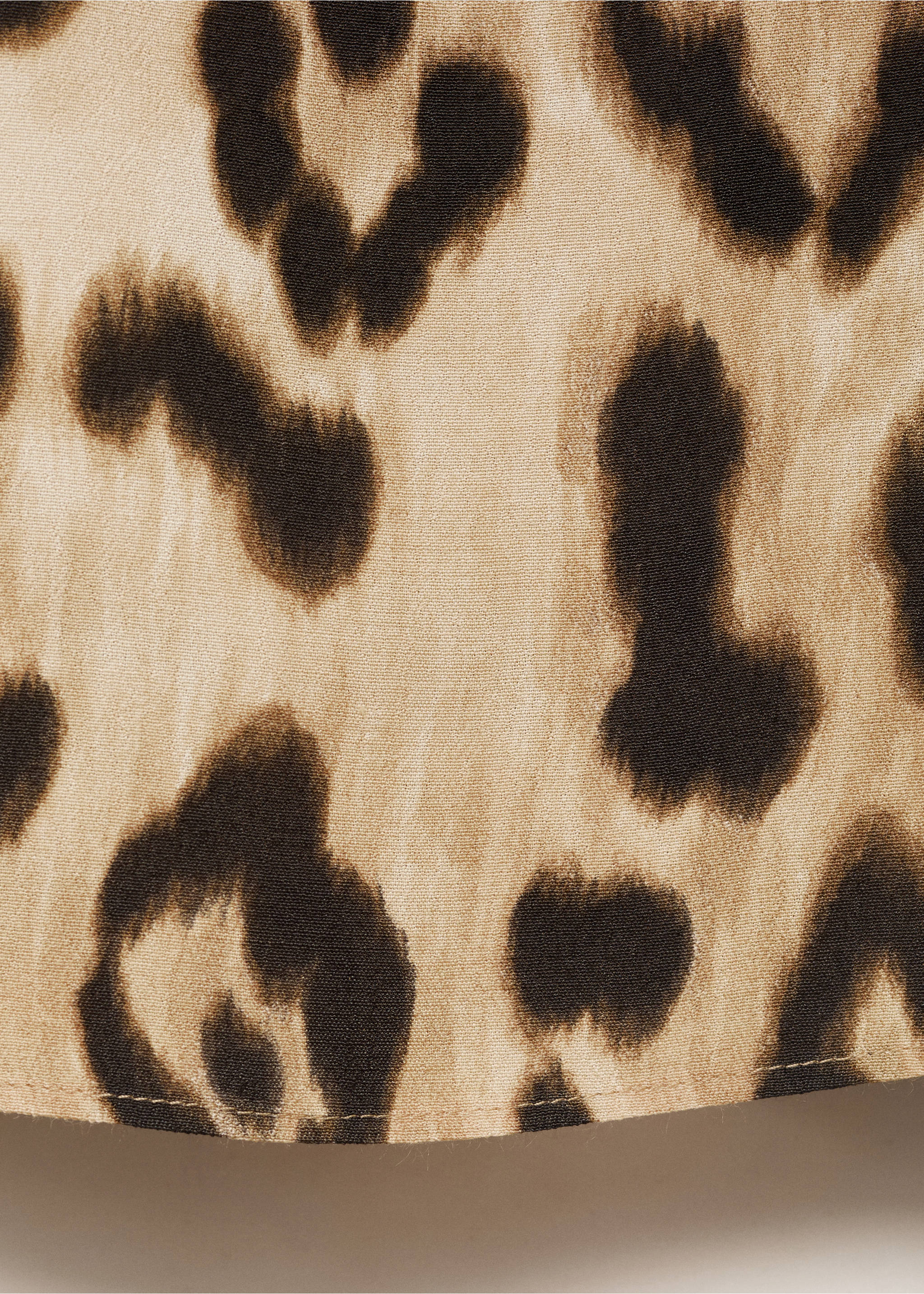 Leopard-print low-cut top - Details of the article 7, Beige. Ref: 17083326-00.