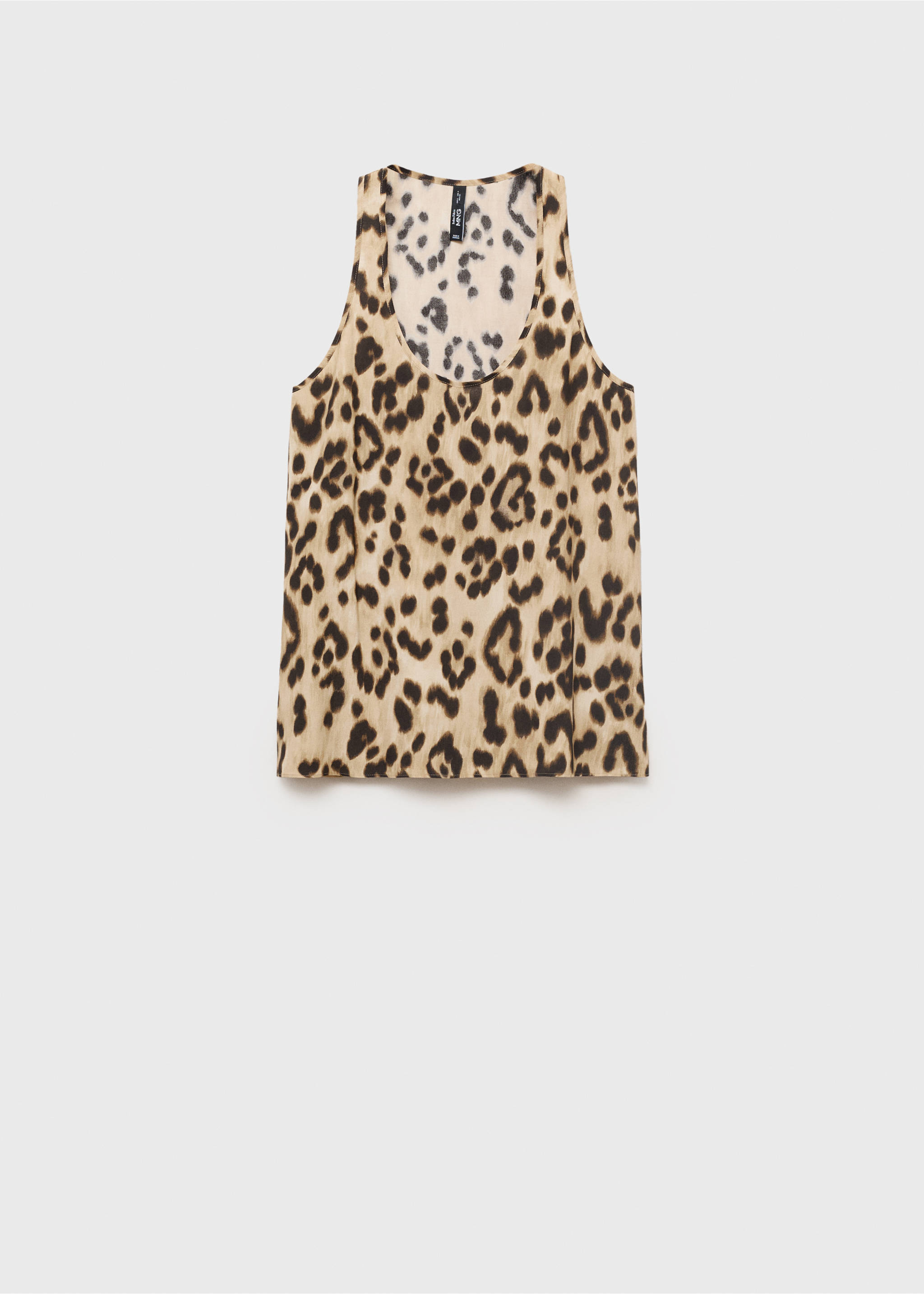 Leopard-print low-cut top - Article without model, Beige. Ref: 17083326-00.