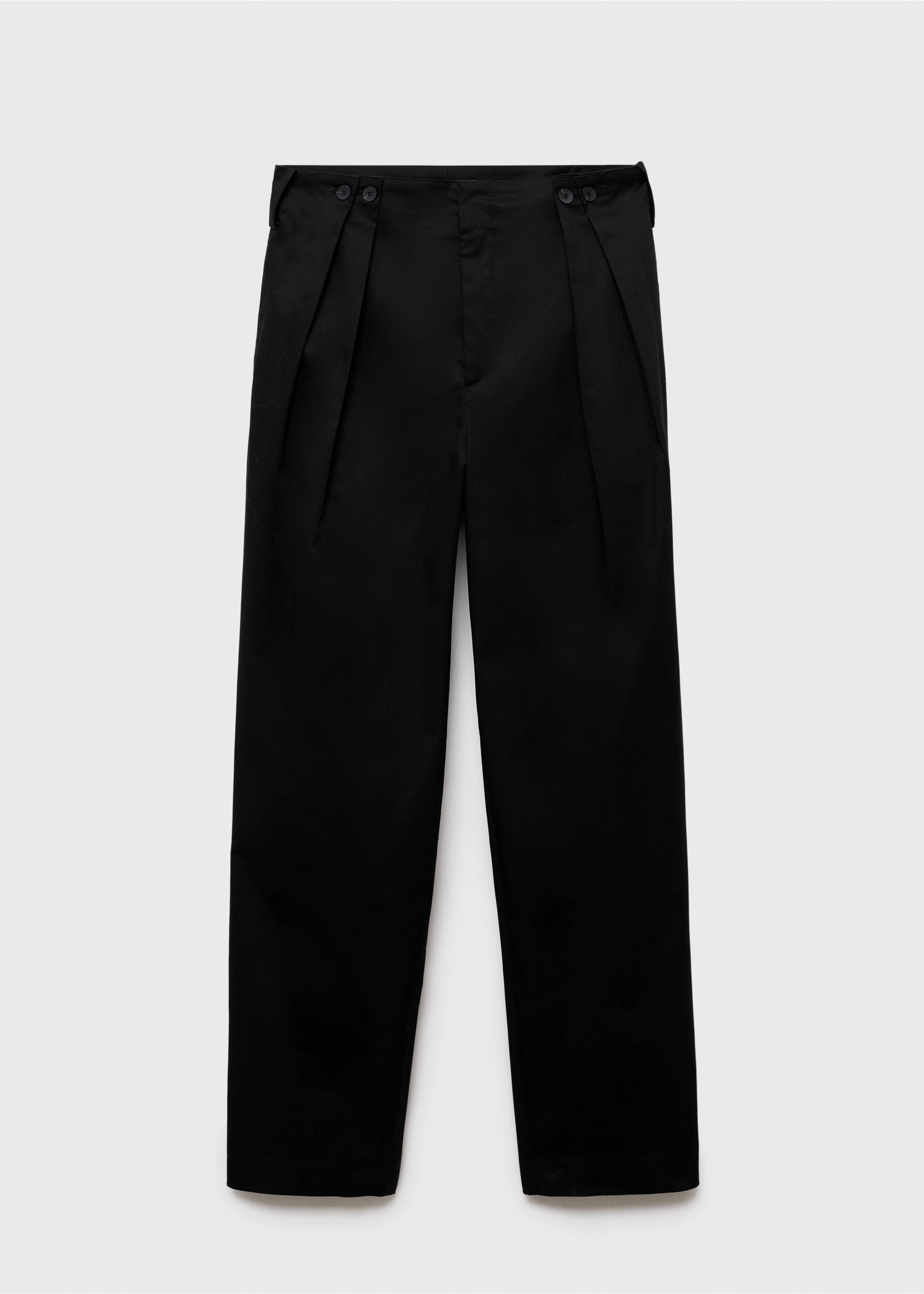 Buttons cotton trousers - Article without model, Black. Ref: 17083331-00.