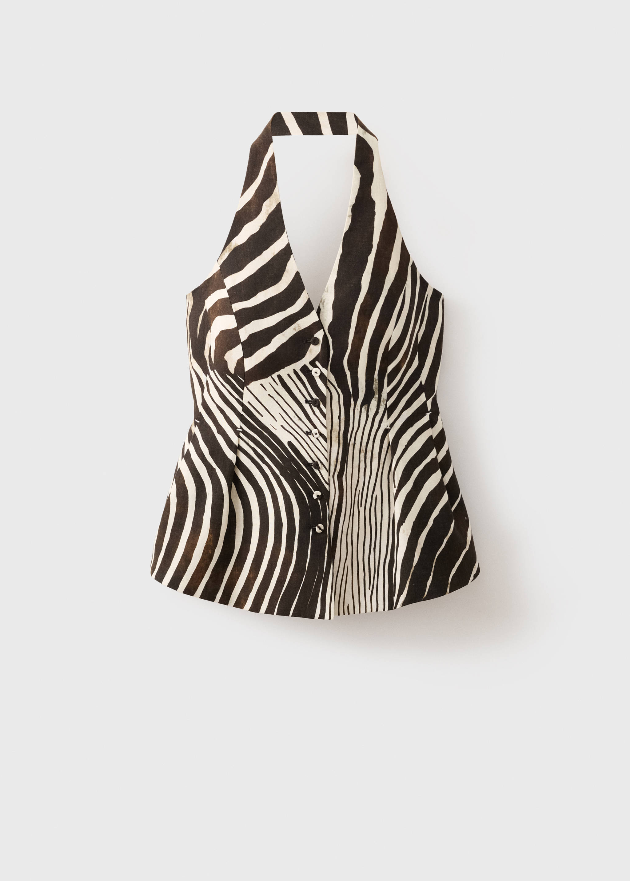 Zebra-print linen waistcoat - Article without model