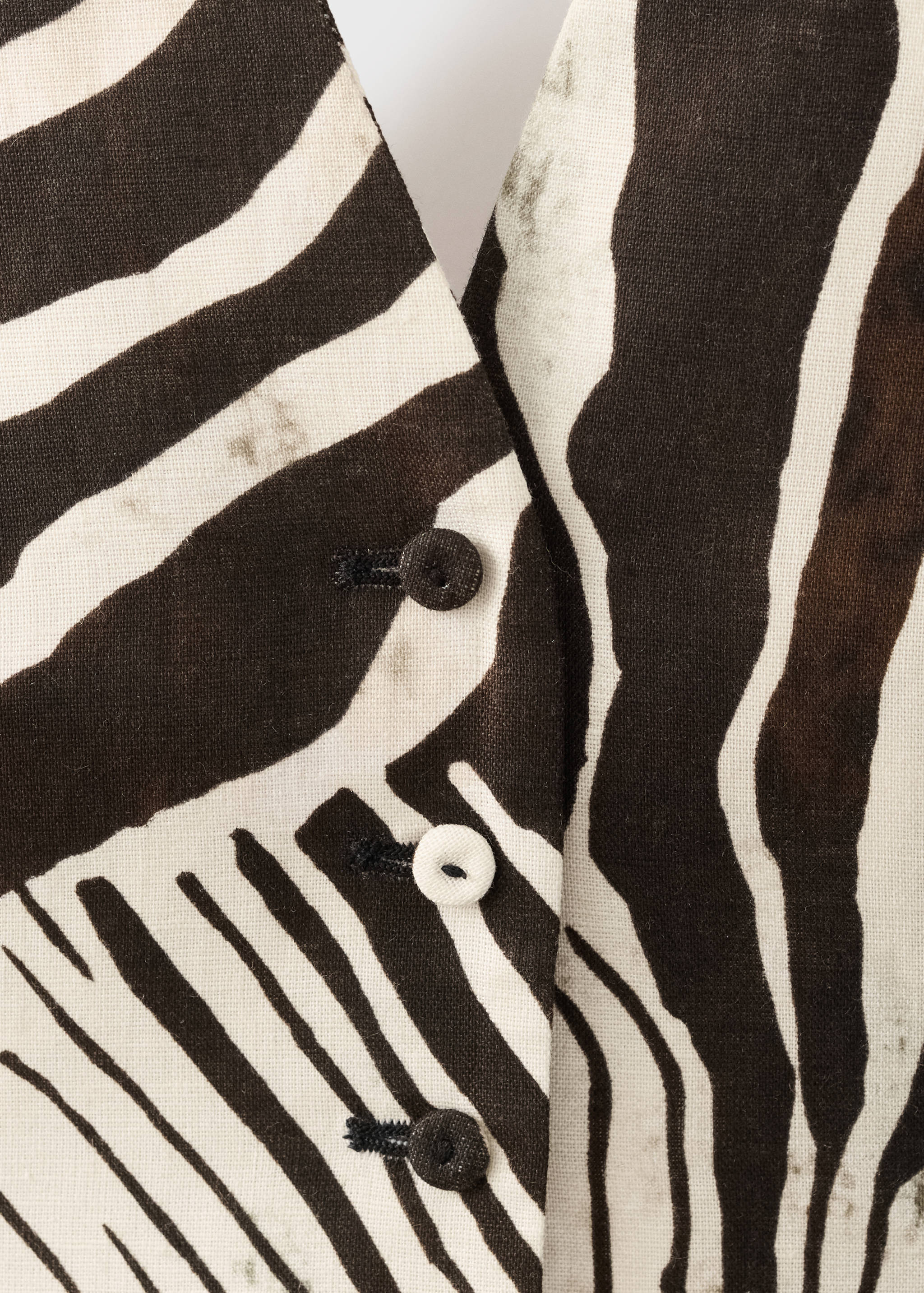 Zebra-print linen waistcoat - Details of the article 0