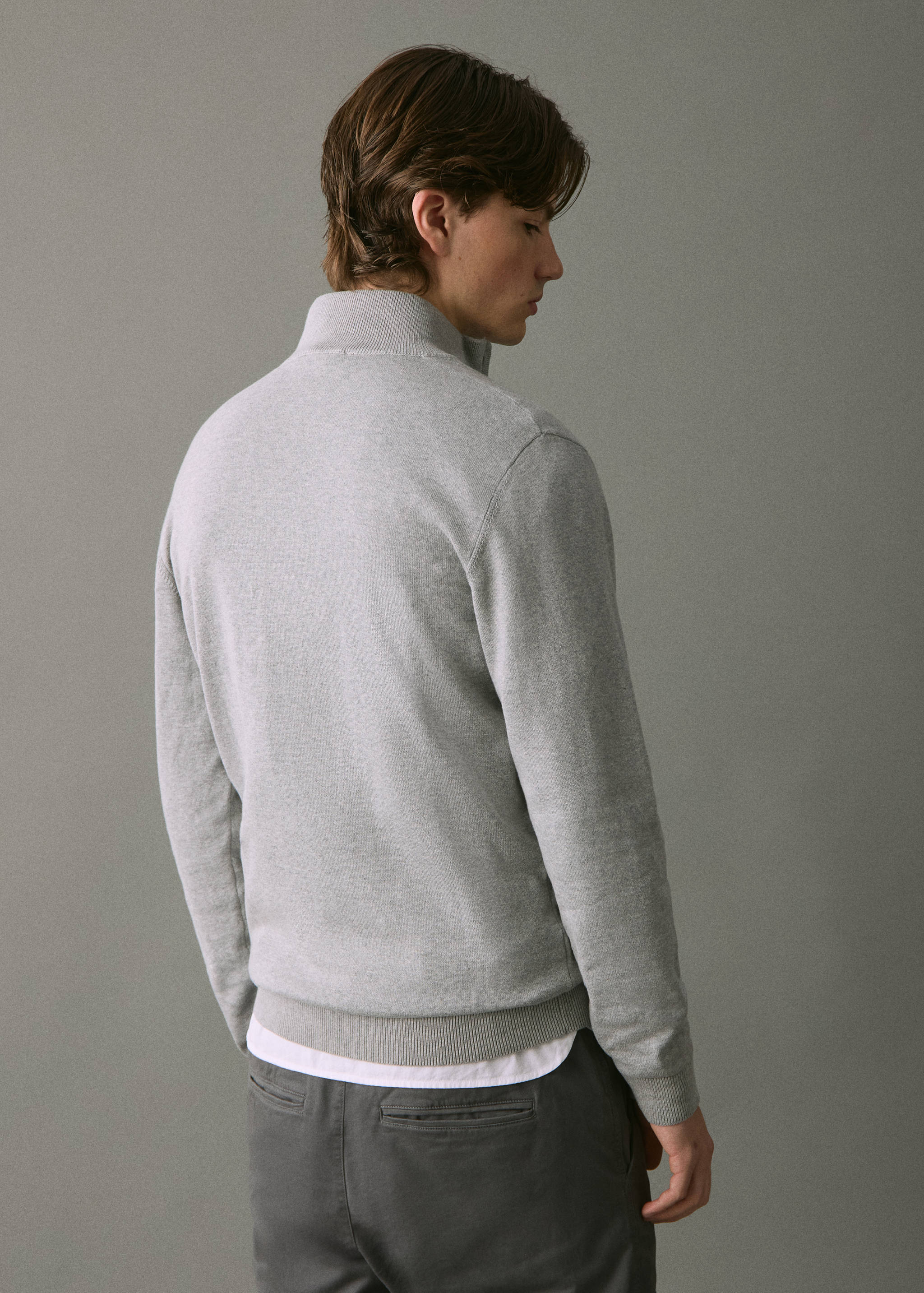 Cotton sweater with perkins neck - Reverse of the article