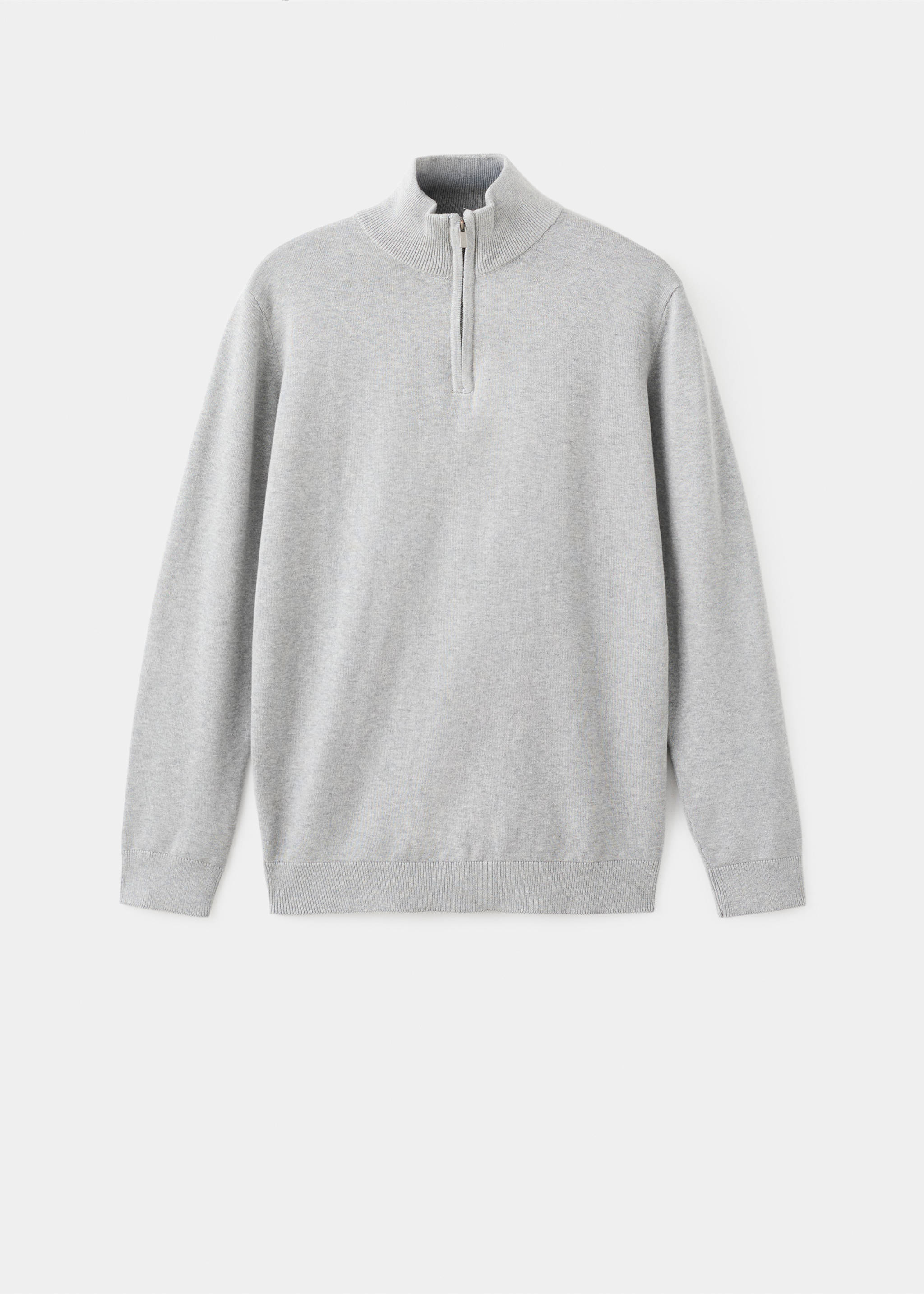 Cotton sweater with perkins neck - Article without model, Medium Heather Grey. Ref: 17083334-00.