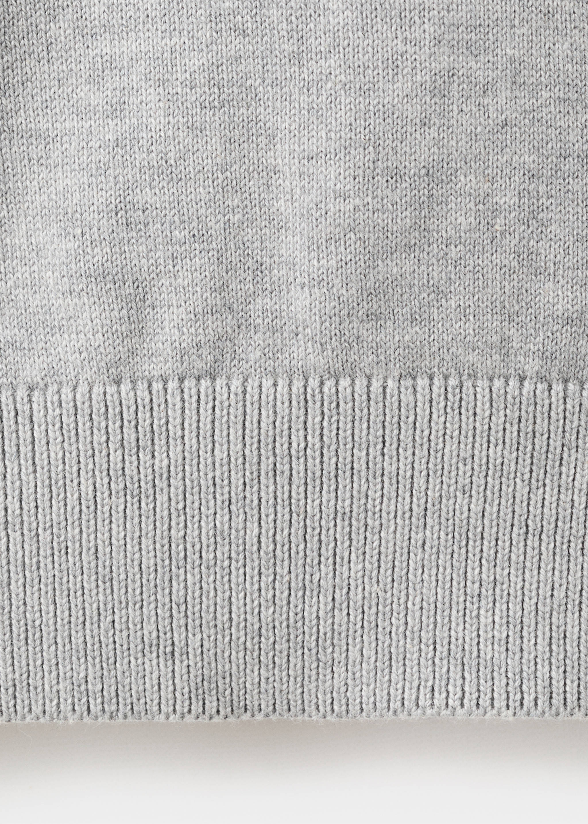 Cotton sweater with perkins neck - Details of the article 0, Medium Heather Grey. Ref: 17083334-00.