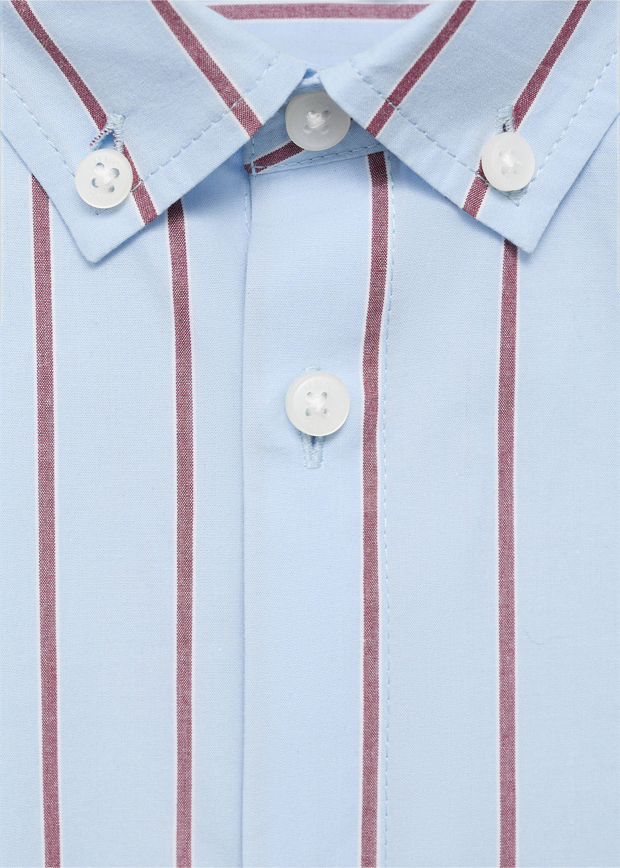 Striped cotton shirt - Details of the article 8, Sky Blue. Ref: 17083791-00.