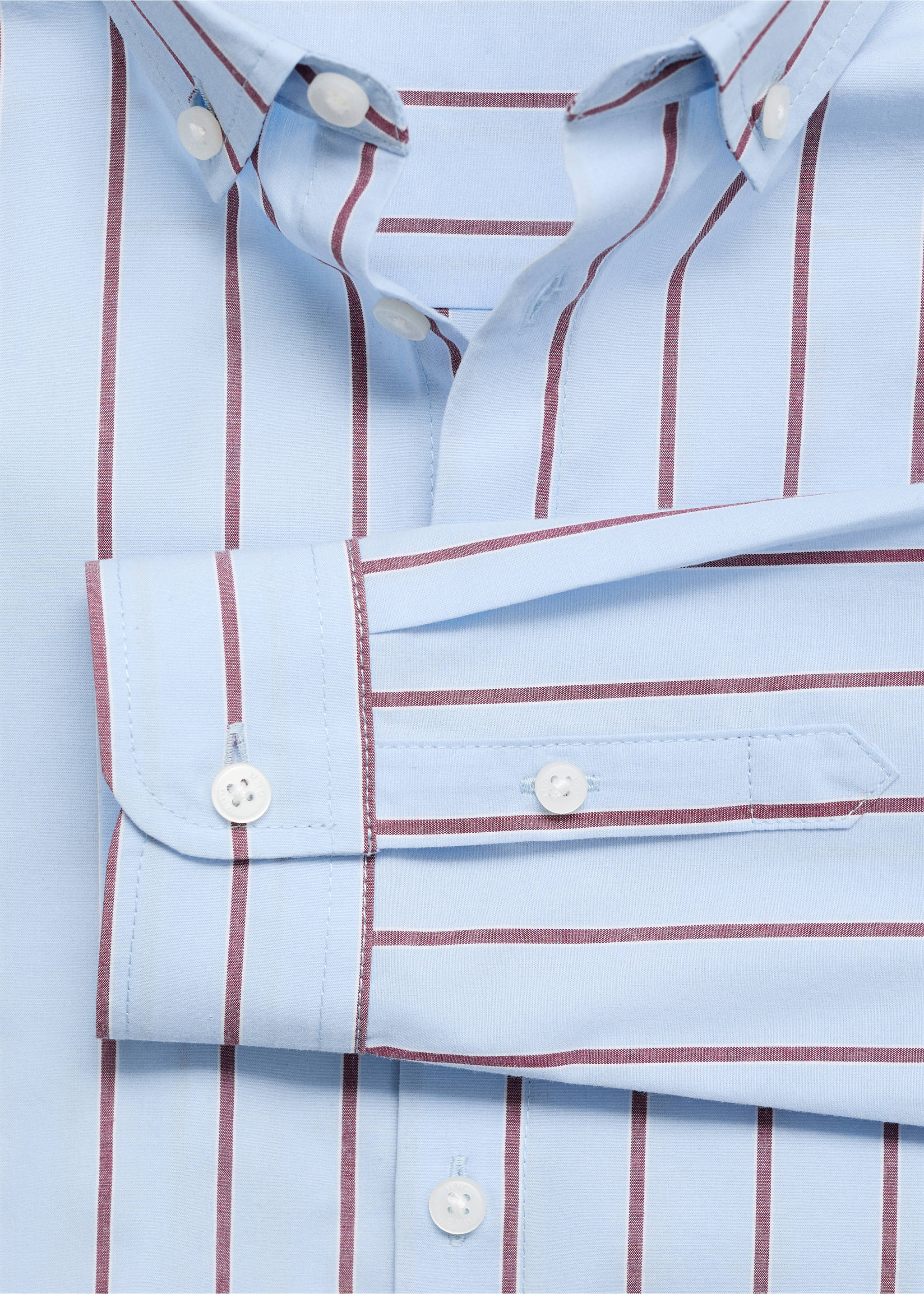 Striped cotton shirt - Details of the article 0, Sky Blue. Ref: 17083791-00.