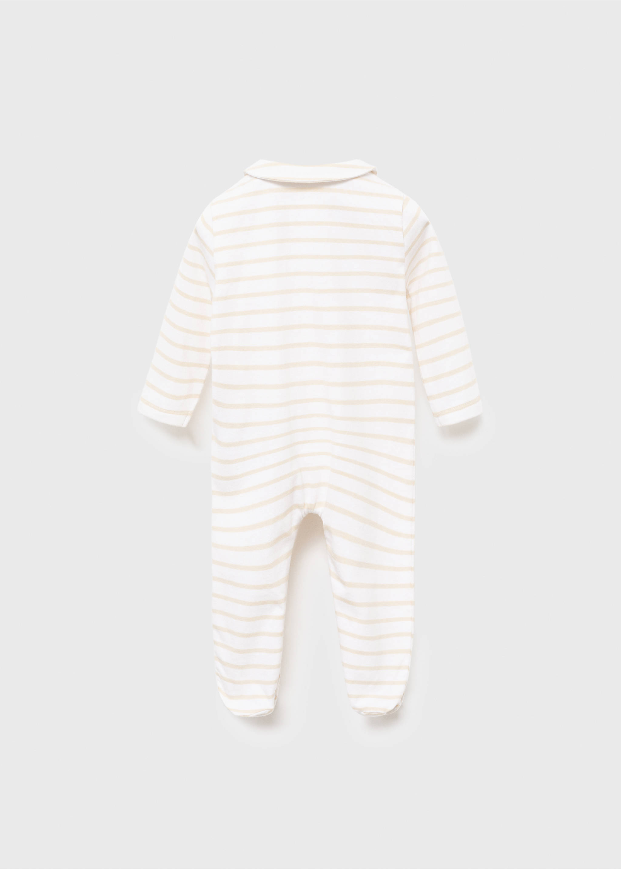 Pruhovaný pyžamový overal - Zadní strana zboží, Písková. Ref: 17083792-00.