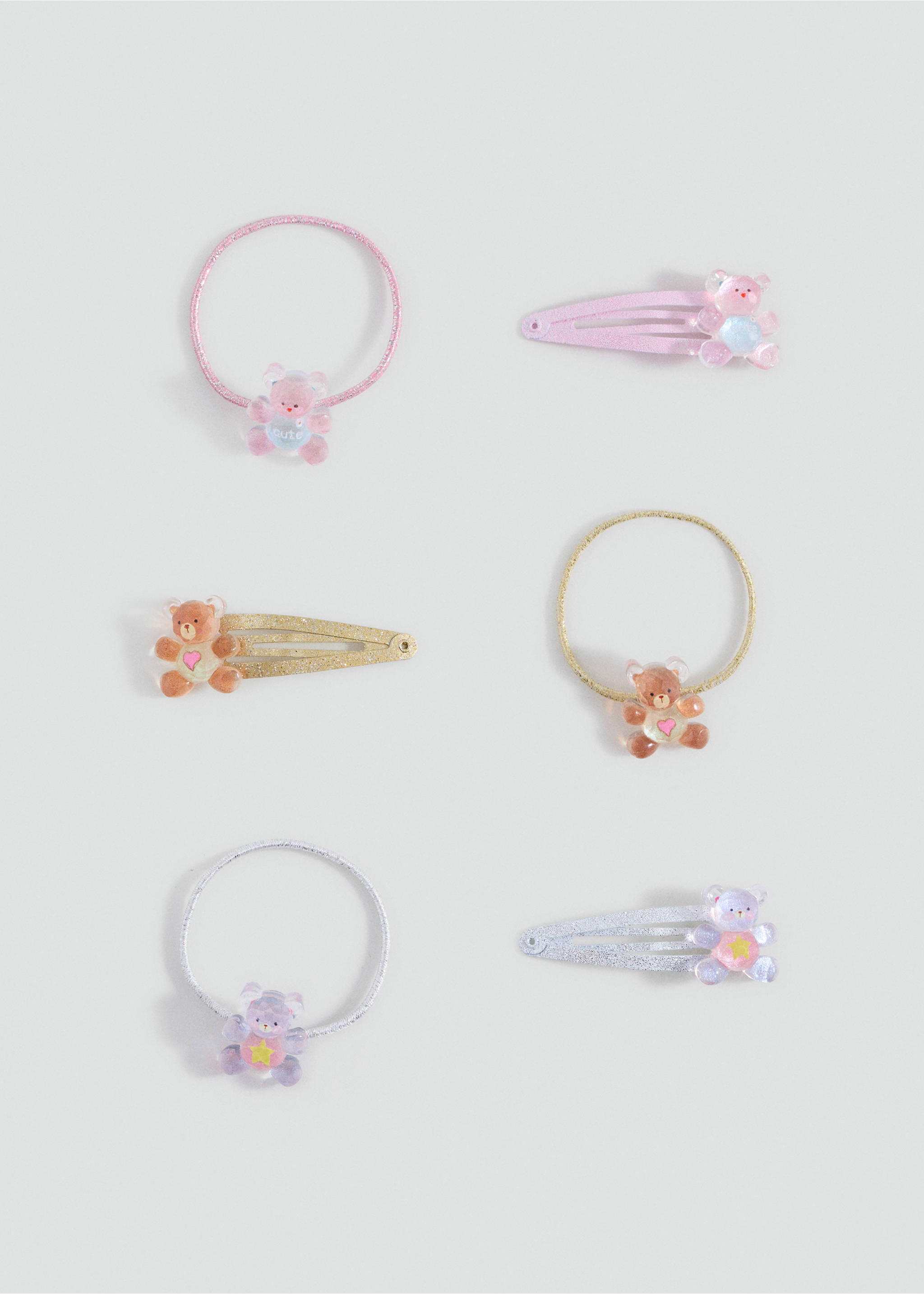 Pack of rubber bands and clips - Article without model, Pink. Ref: 17083808-00.