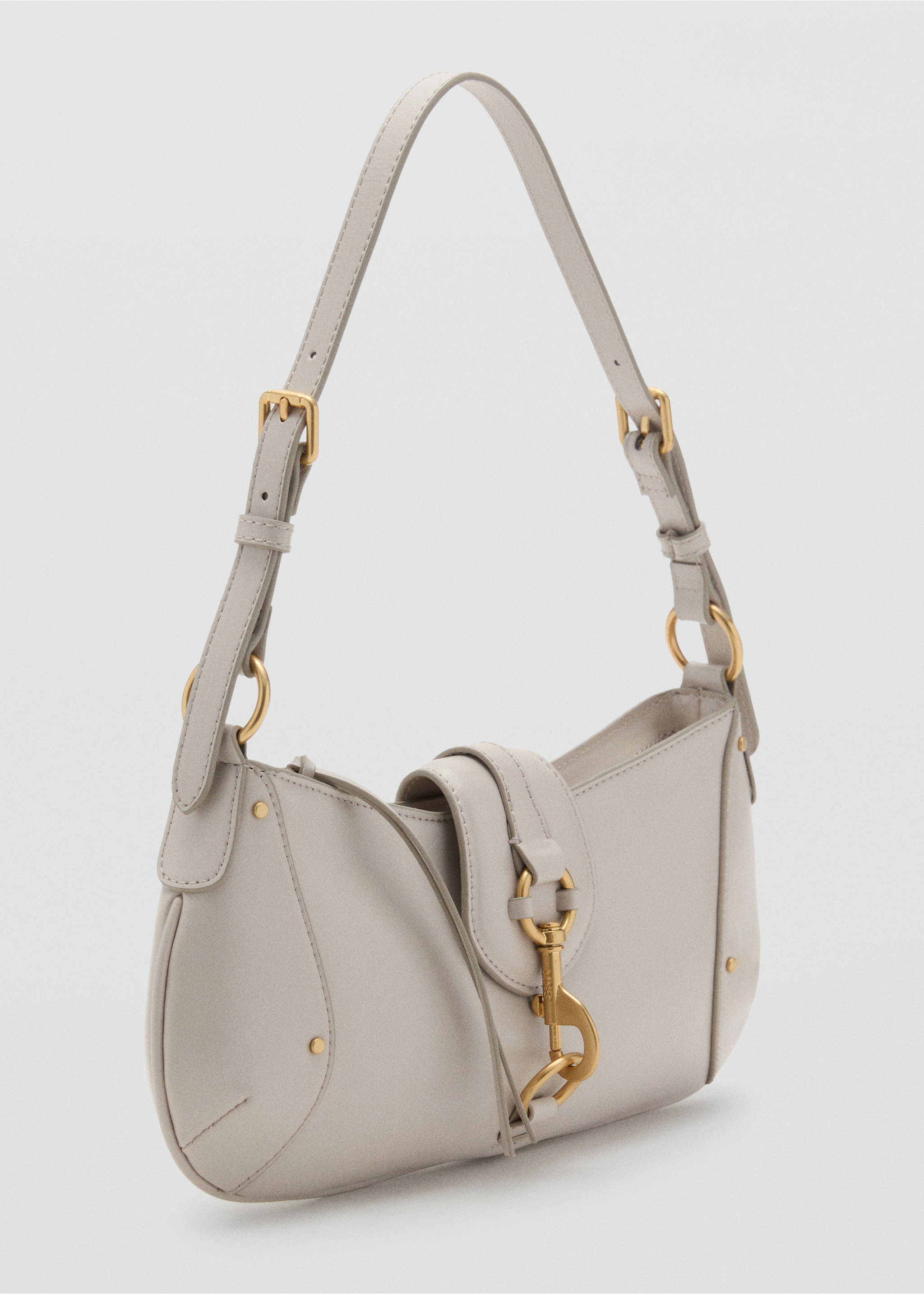 Shoulder bag with hook fastener - Medium plane, Off White. Ref: 17083812-00.