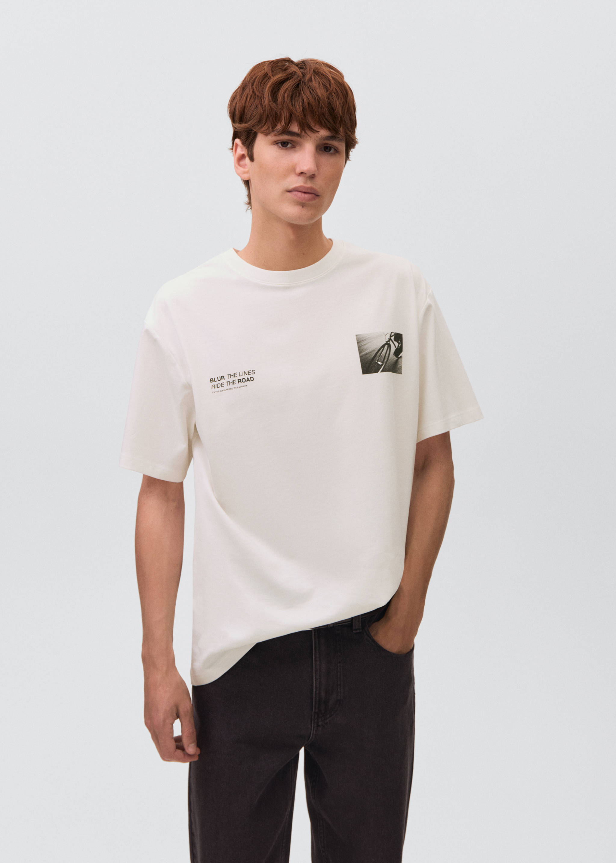 Camiseta algodón estampada - Plano medio