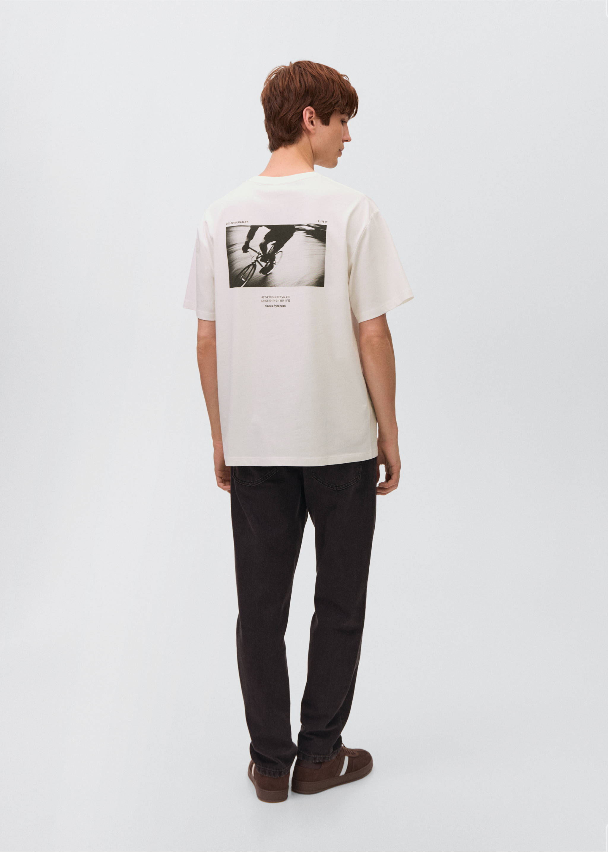 Printed cotton-blend t-shirt - Reverse of the article, Off White. Ref: 17083823-00.