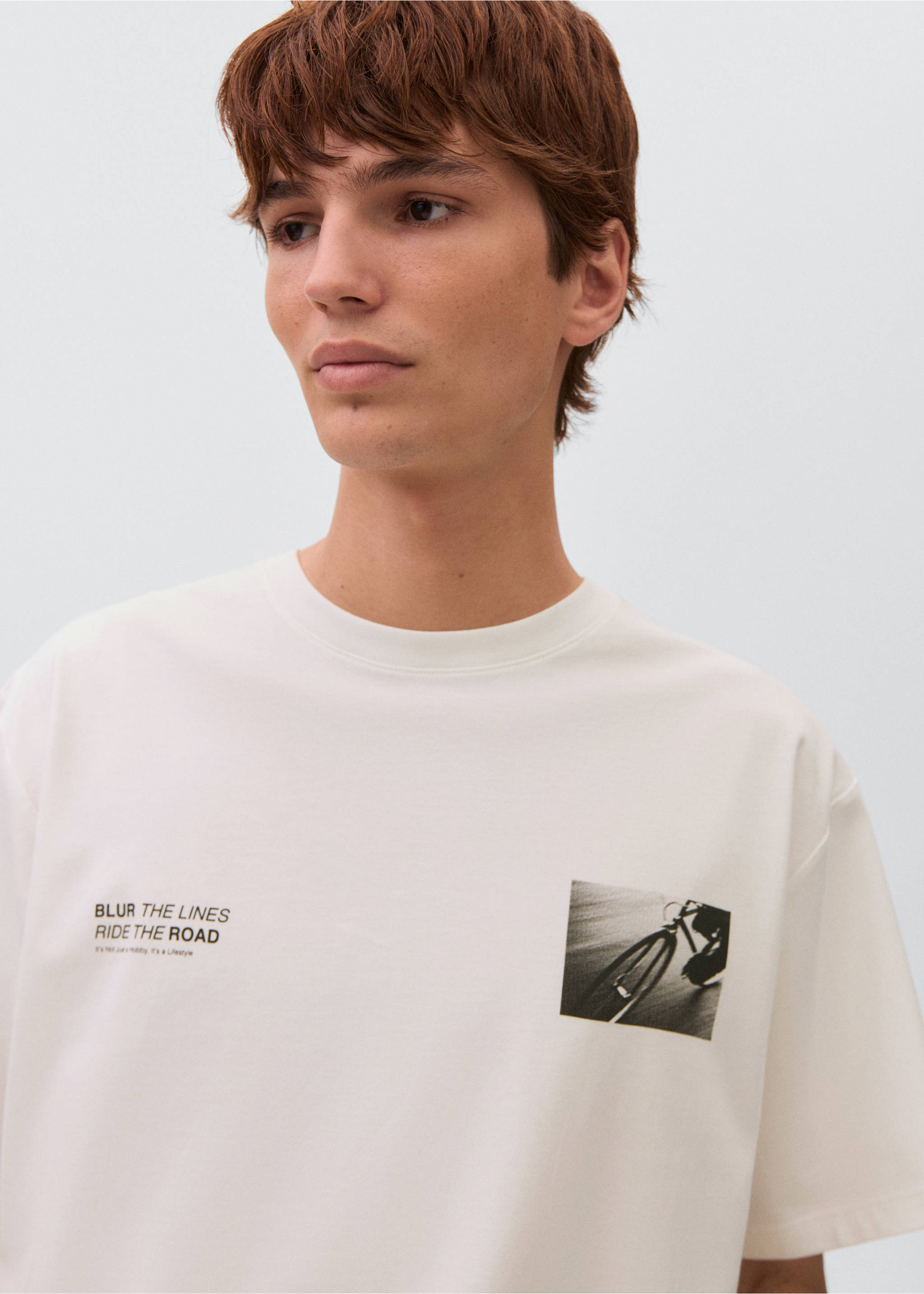 Printed cotton-blend t-shirt - Details of the article 1, Off White. Ref: 17083823-00.