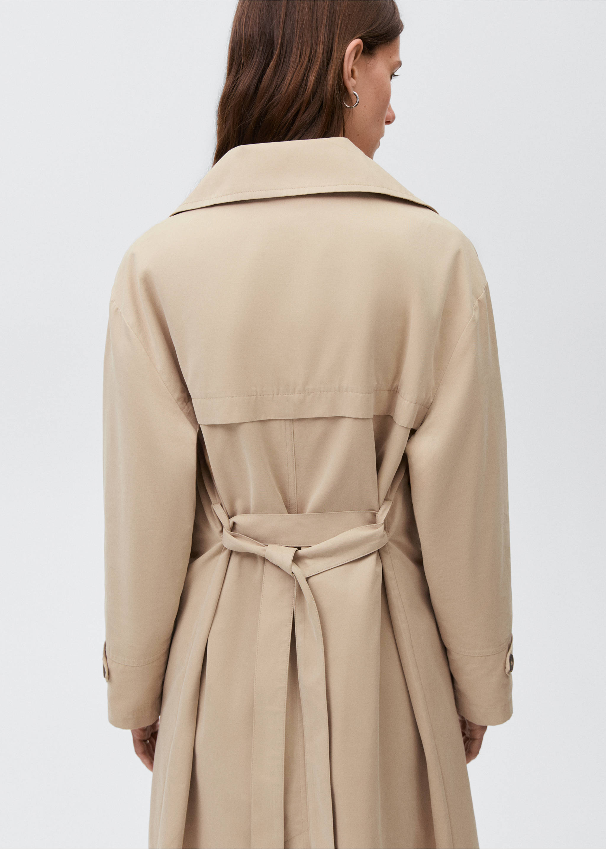 Classic trench coat with belt - Details of the article 3, Beige. Ref: 17084069-00.