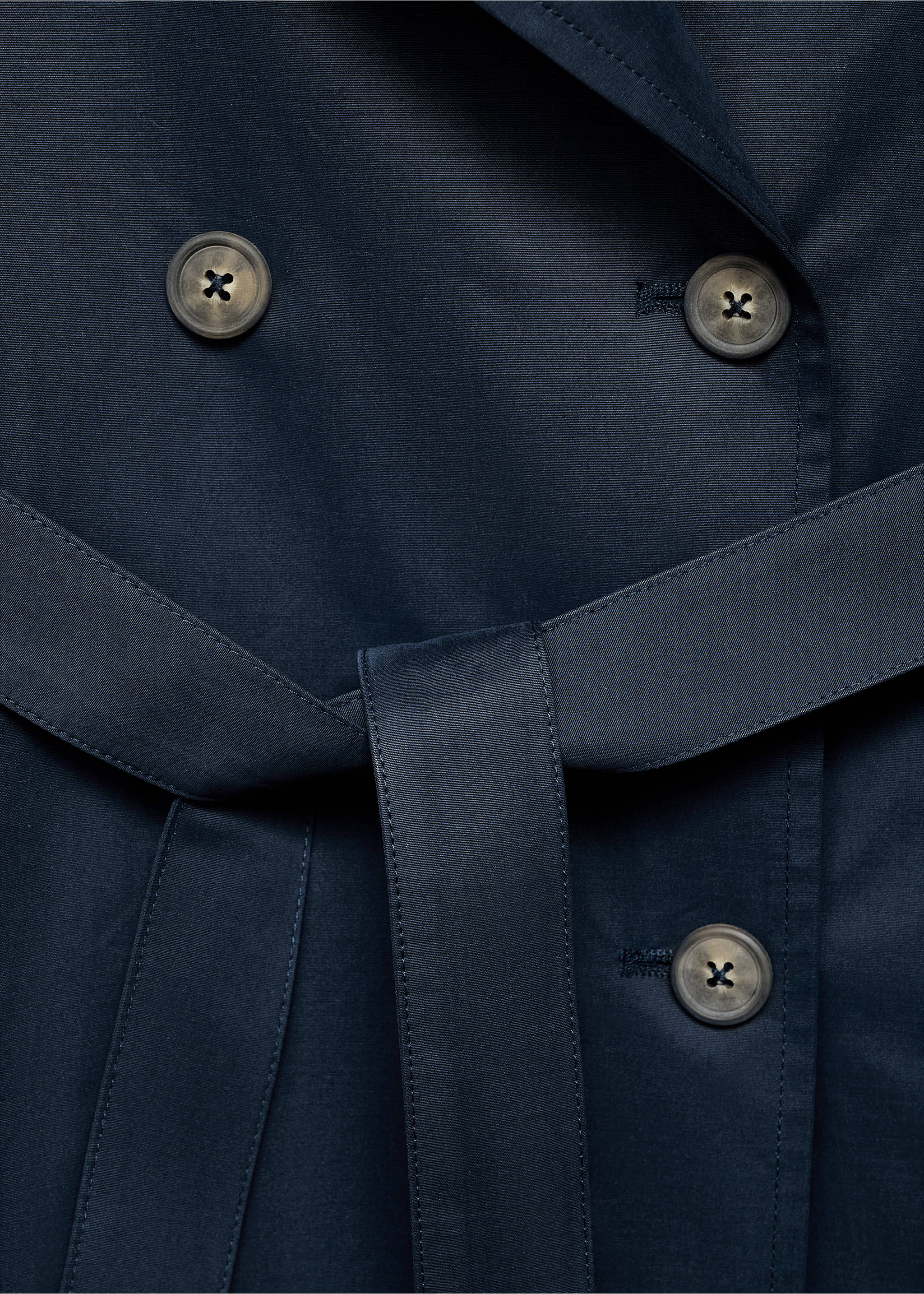 Classic trench coat with belt - Details of the article 8, Navy. Ref: 17084069-00.