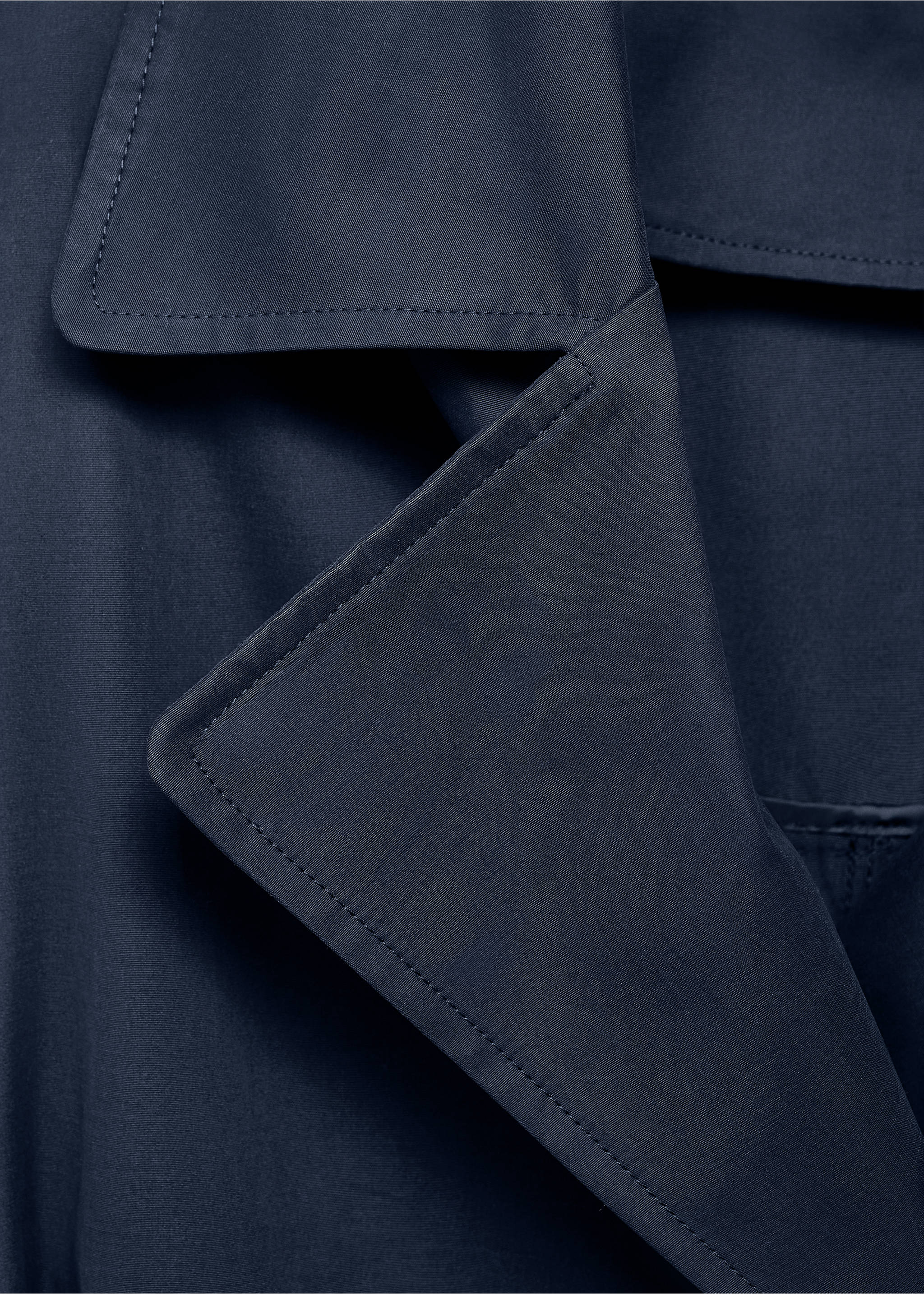 Classic trench coat with belt - Details of the article 0, Navy. Ref: 17084069-00.