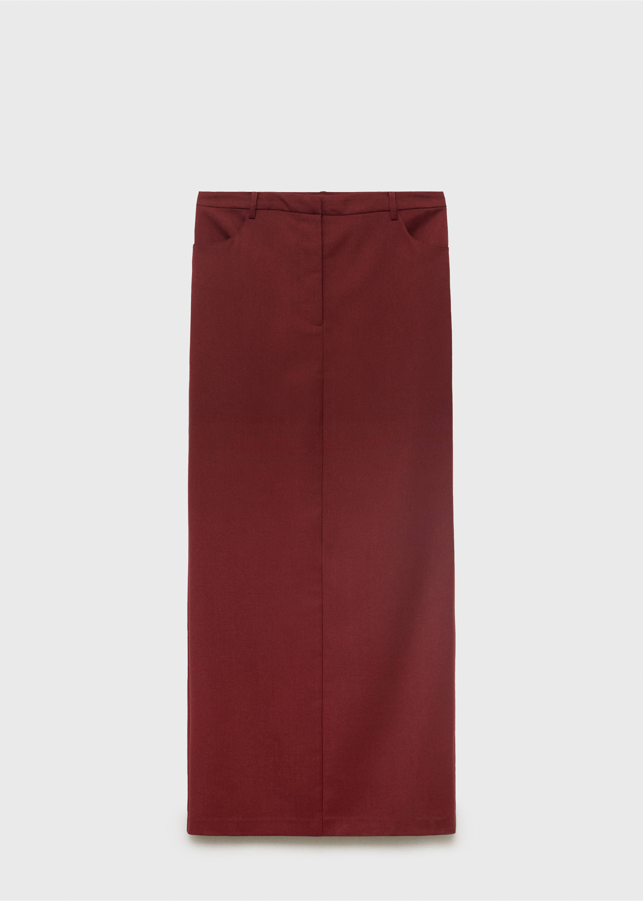 Long pencil skirt with opening - Article without model, Burgundy. Ref: 17084070-00.