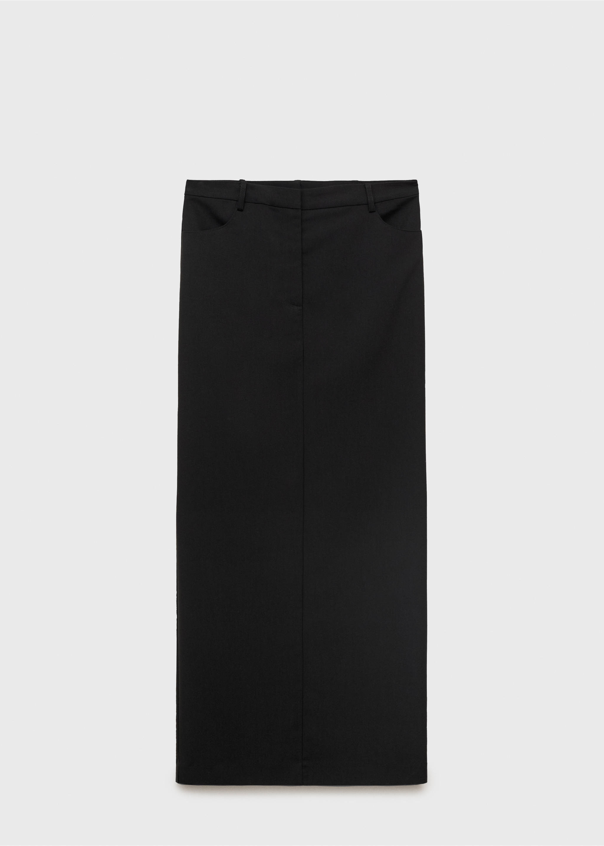 Long pencil skirt with opening - Article without model, Black. Ref: 17084070-00.