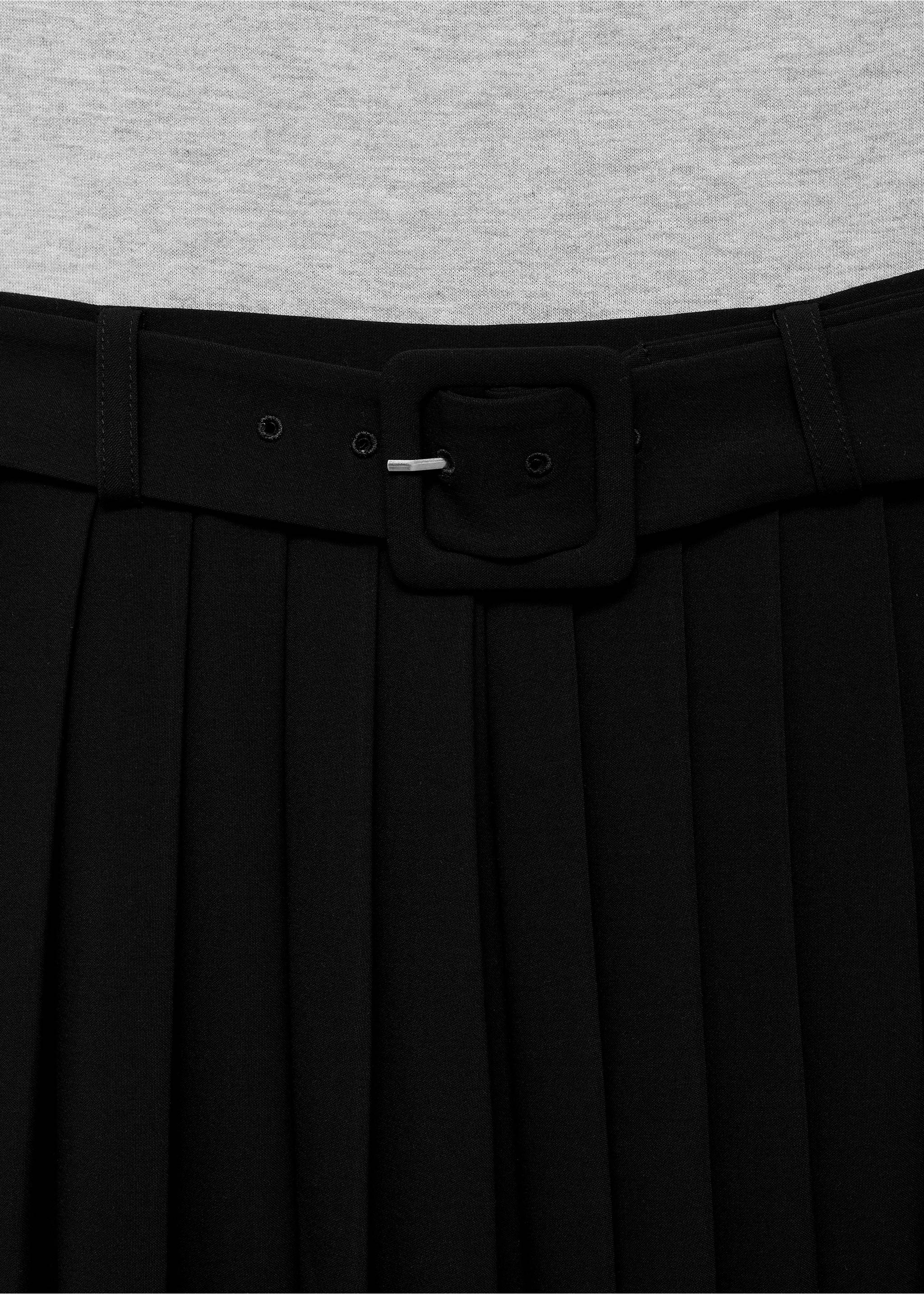 Contrasting belt dress - Details of the article 8, Grey. Ref: 17084071-00.