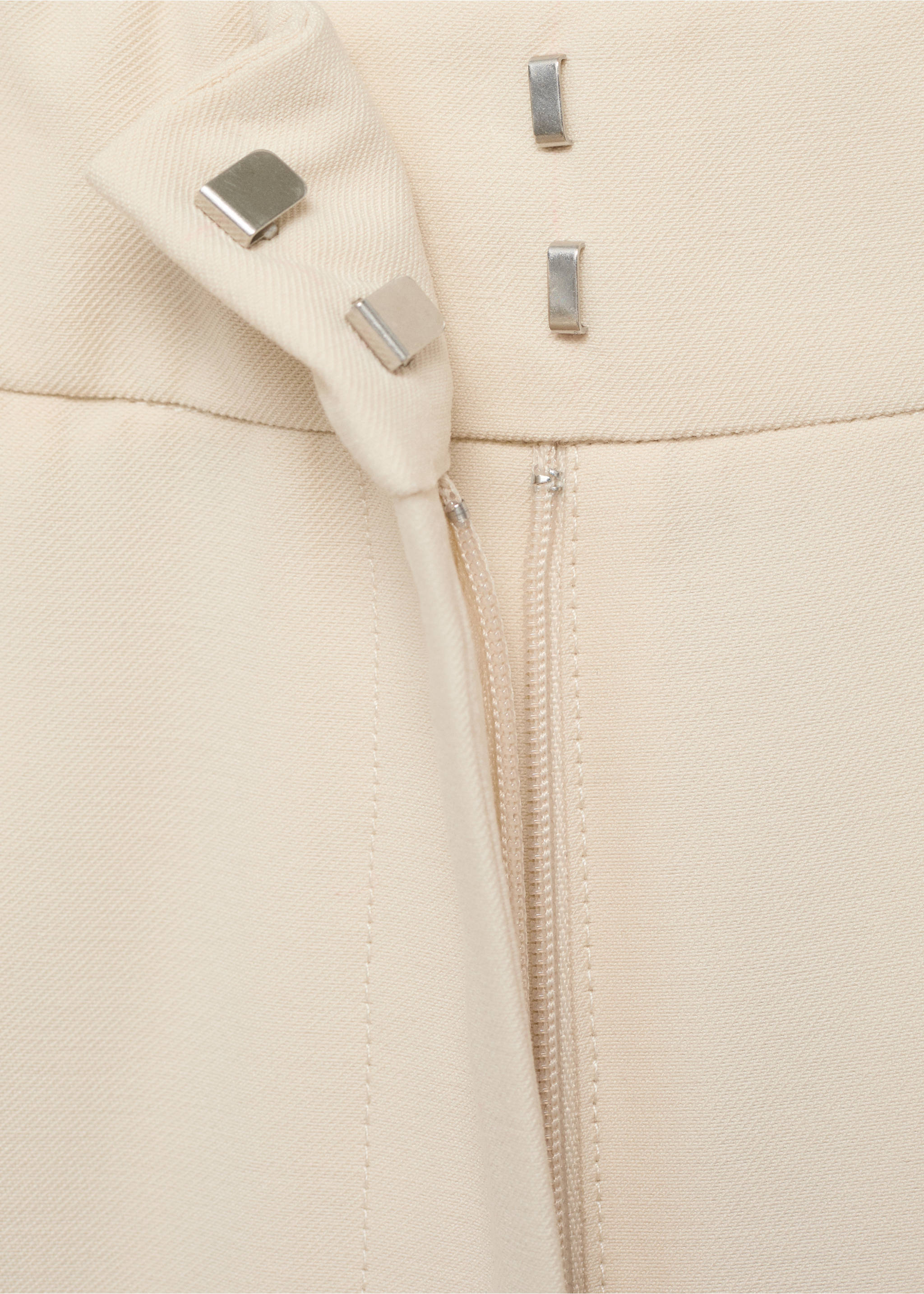 Gerade Hose mit mittlerem Bund - Detail des Artikels 0, Ecru. Ref: 17084078-00.