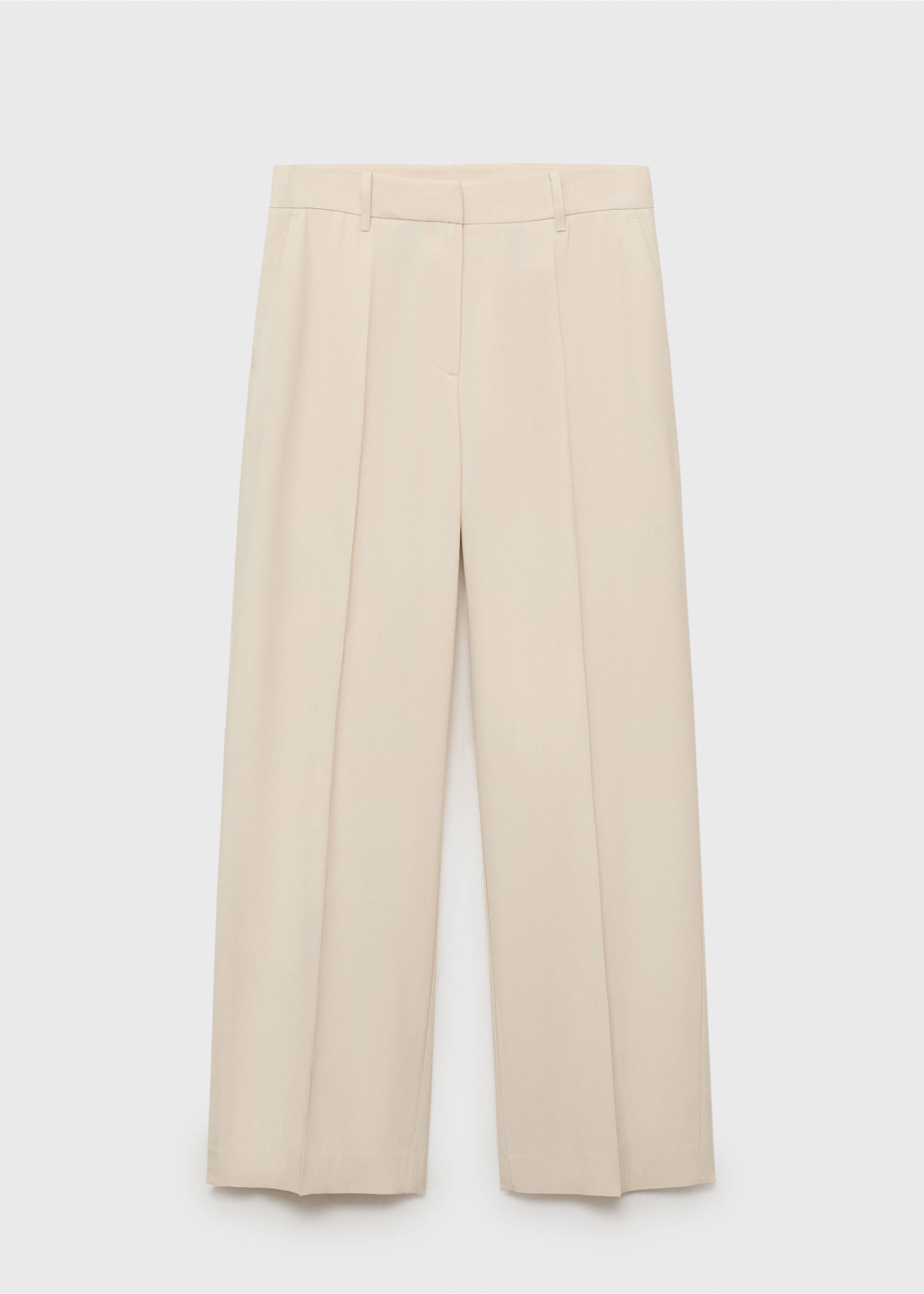 Gerade Hose mit mittlerem Bund - Artikel ohne Model, Ecru. Ref: 17084078-00.
