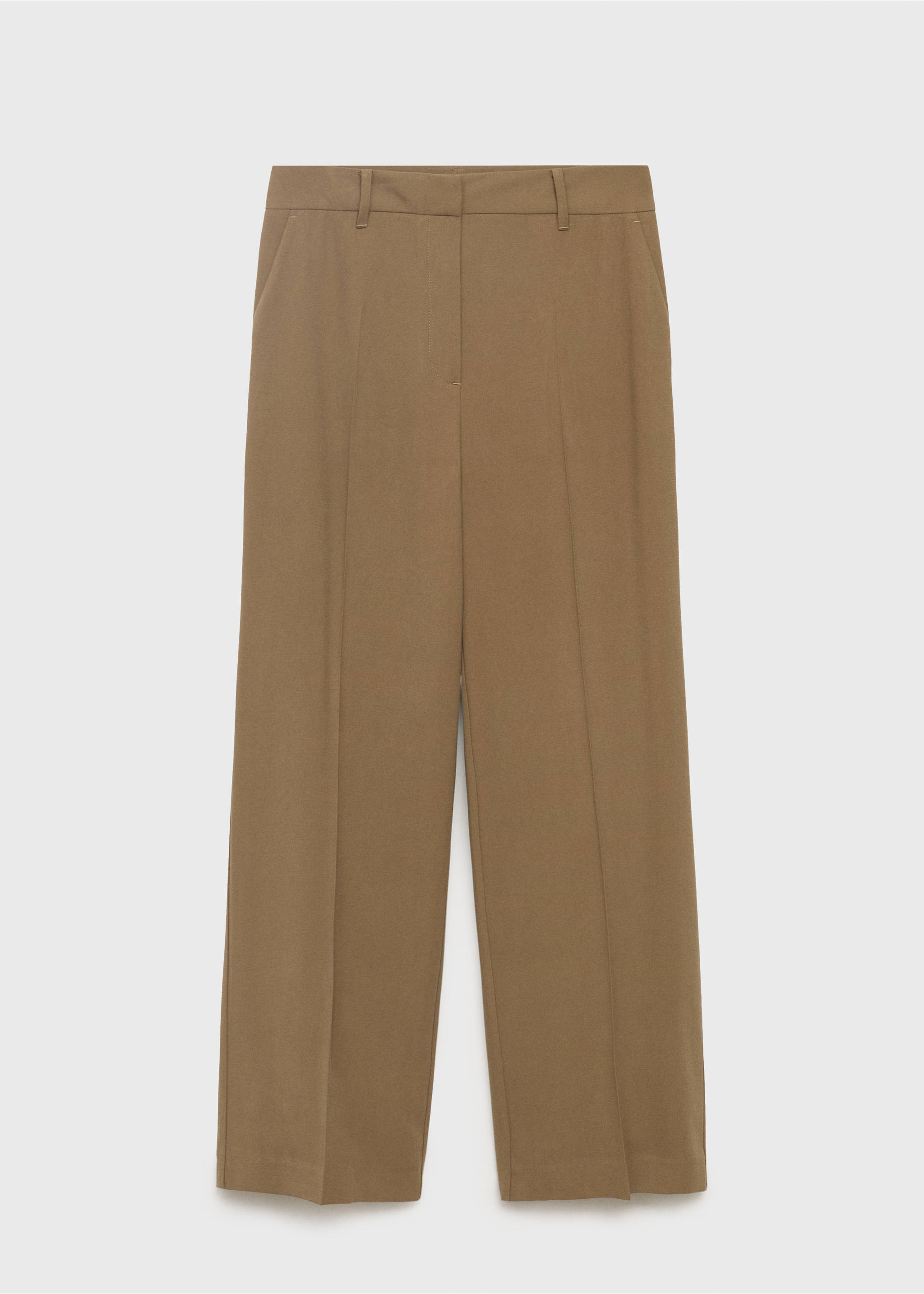Straight mid-rise trousers - Article without model, Khaki. Ref: 17084078-00.