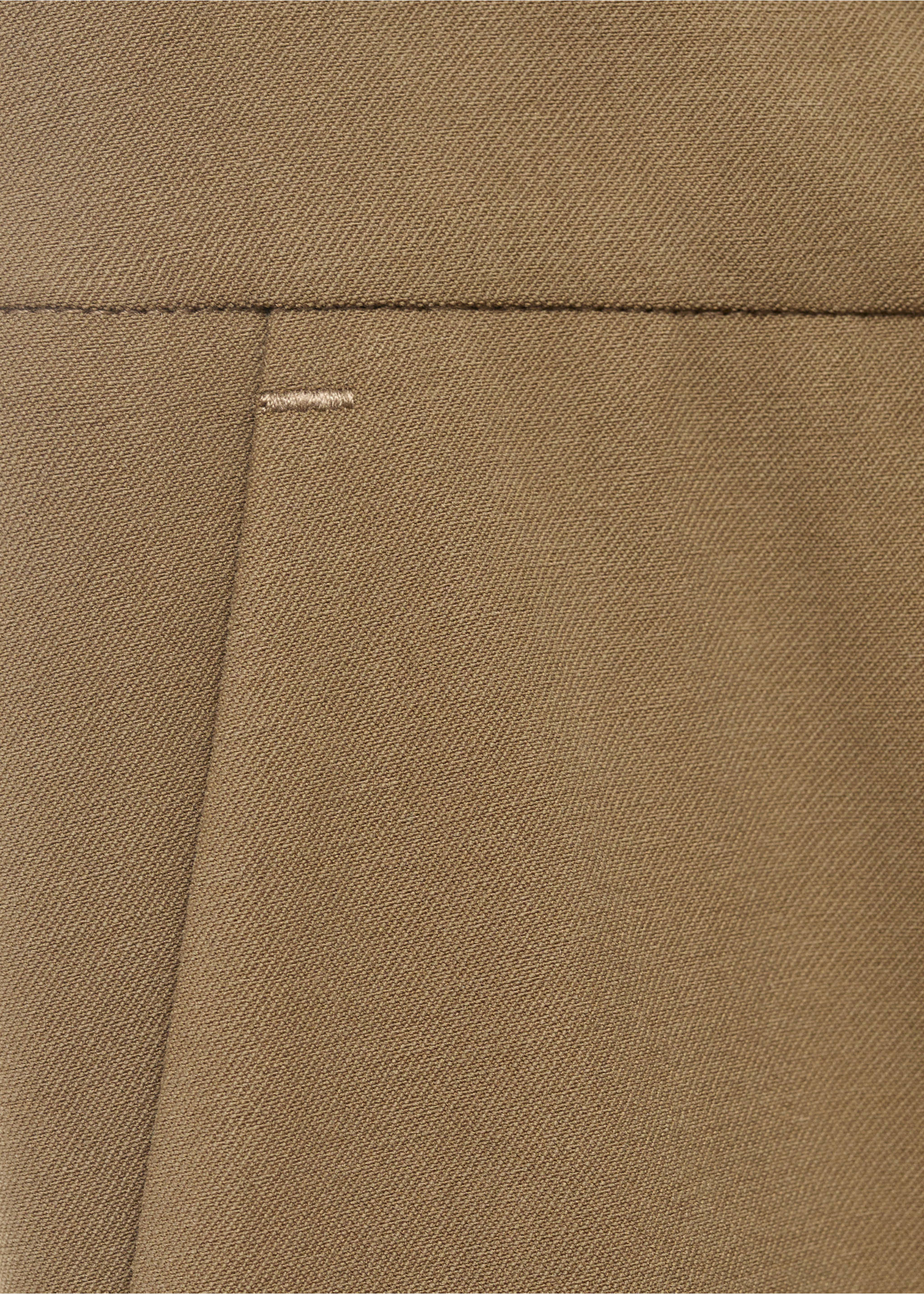 Straight mid-rise trousers - Details of the article 0, Khaki. Ref: 17084078-00.